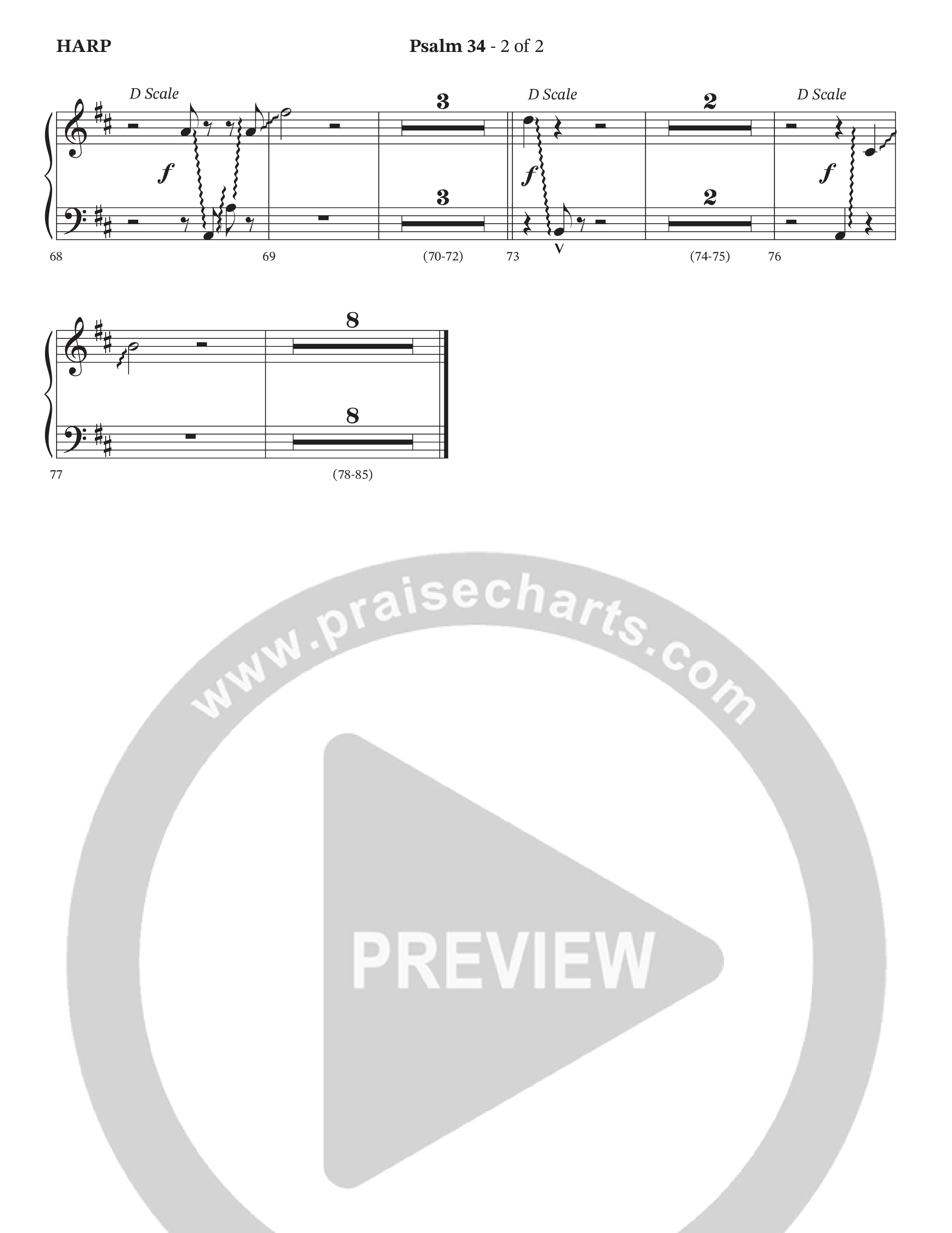 Psalm 34 (Choral Anthem SATB) Harp (The Kramers / Arr. Wayne Haun)