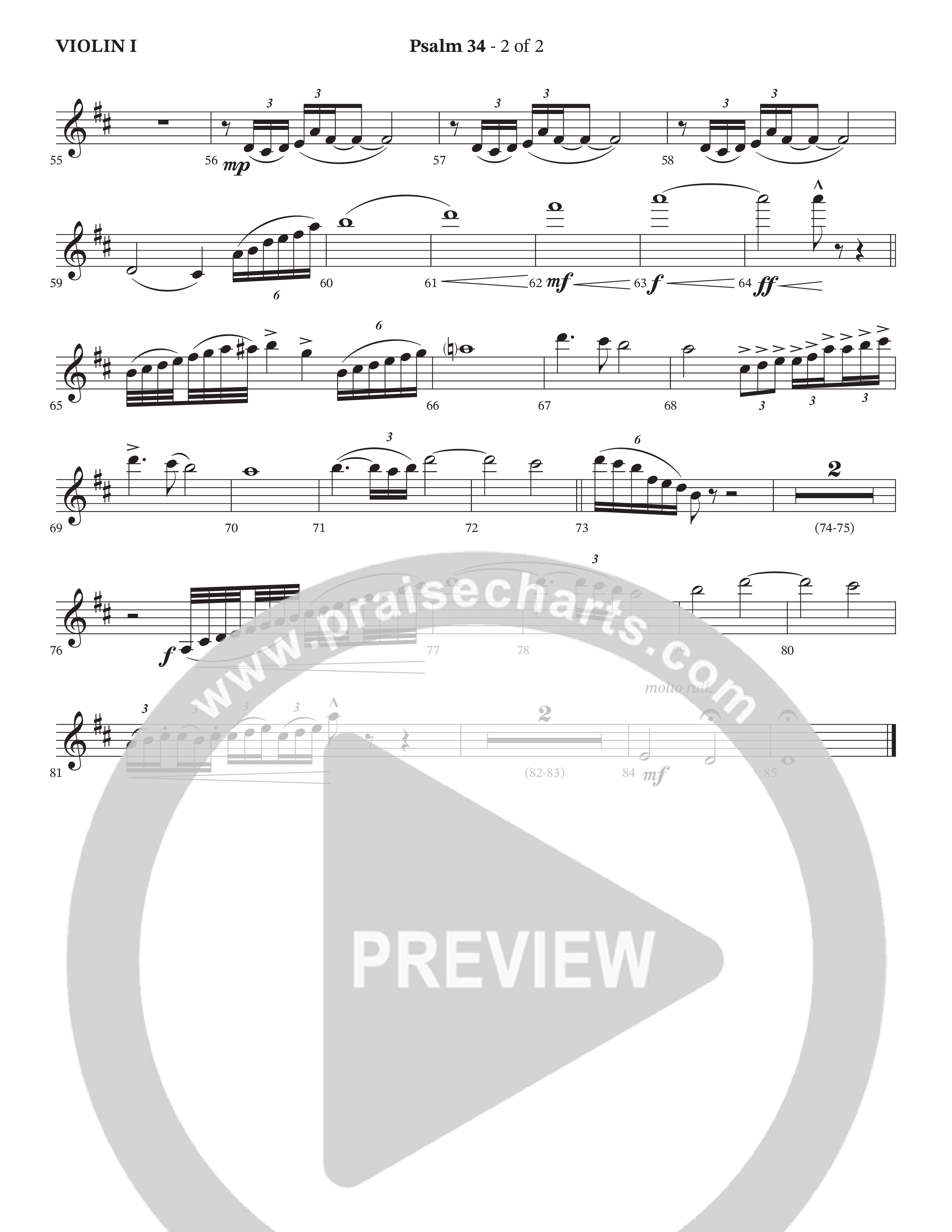 Psalm 34 (Choral Anthem SATB) String Pack (The Kramers / Arr. Wayne Haun)