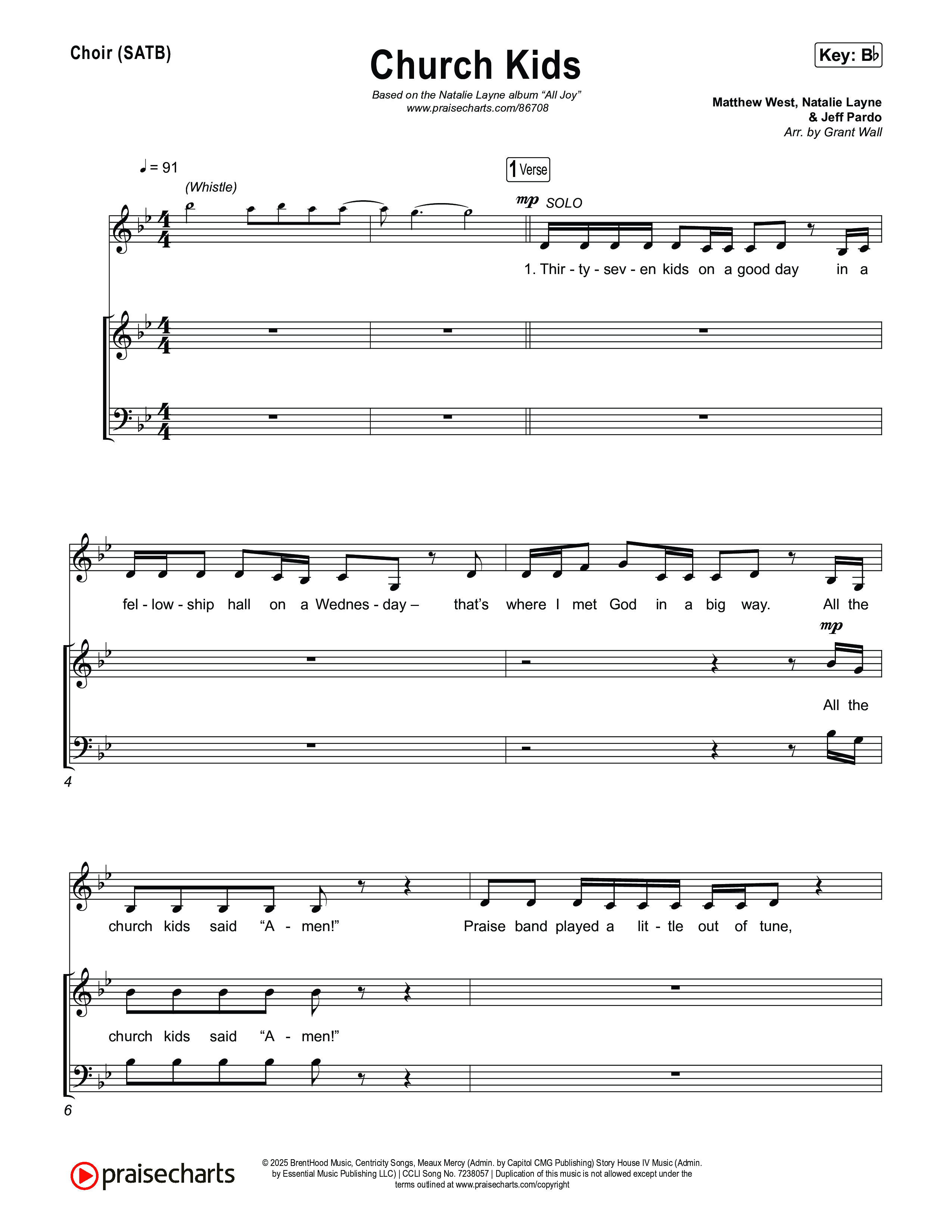 Church Kids Choir Sheet (SATB) (Natalie Layne)