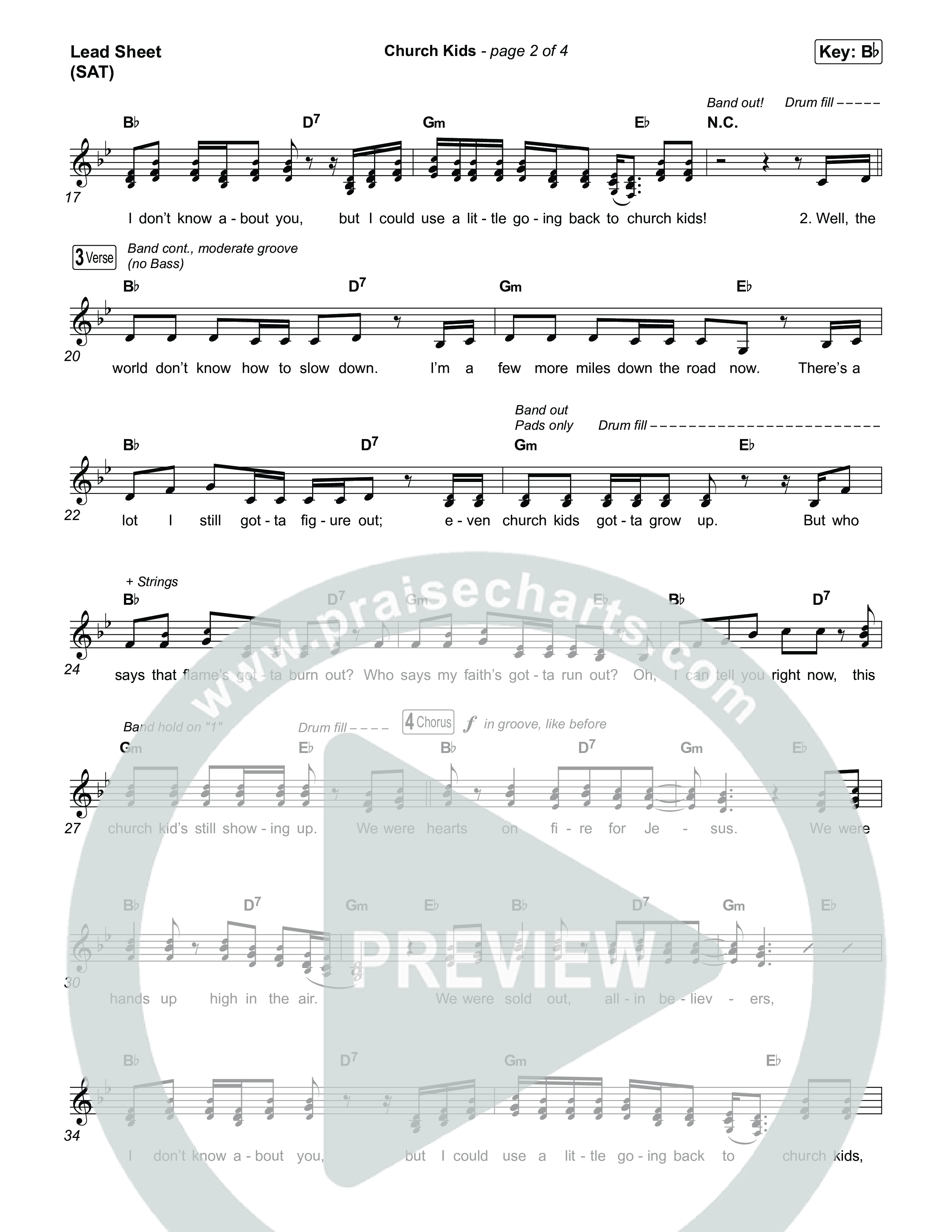 Church Kids Lead Sheet (SAT) (Natalie Layne)