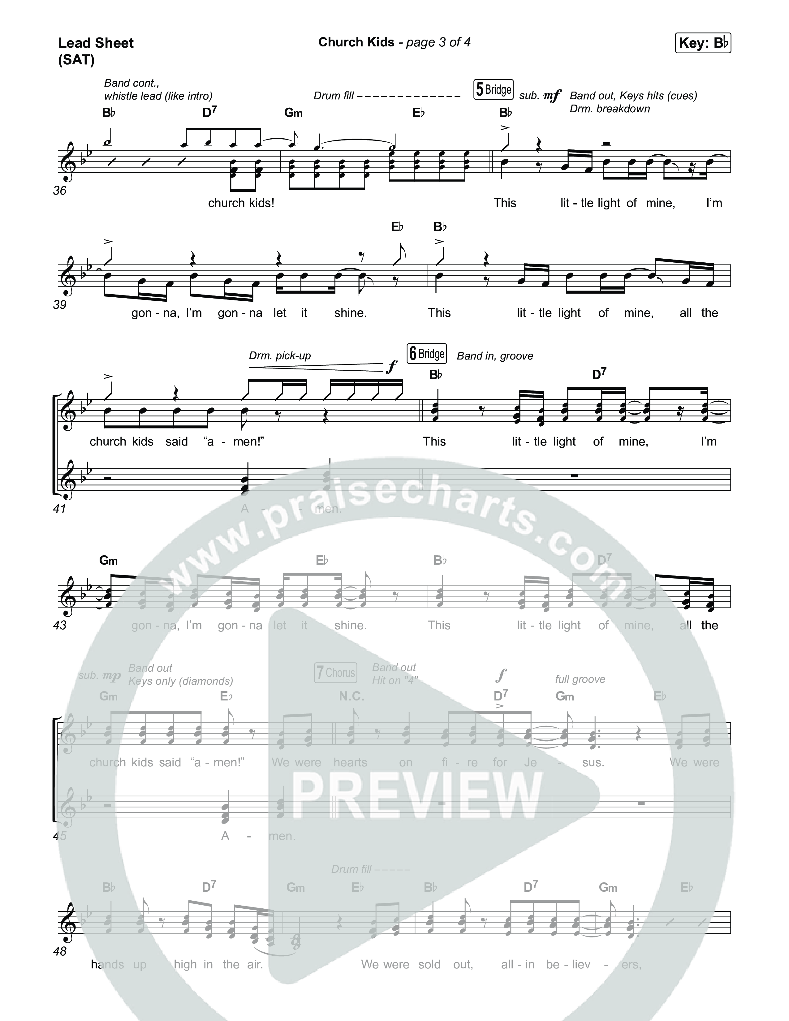 Church Kids Lead Sheet (SAT) (Natalie Layne)