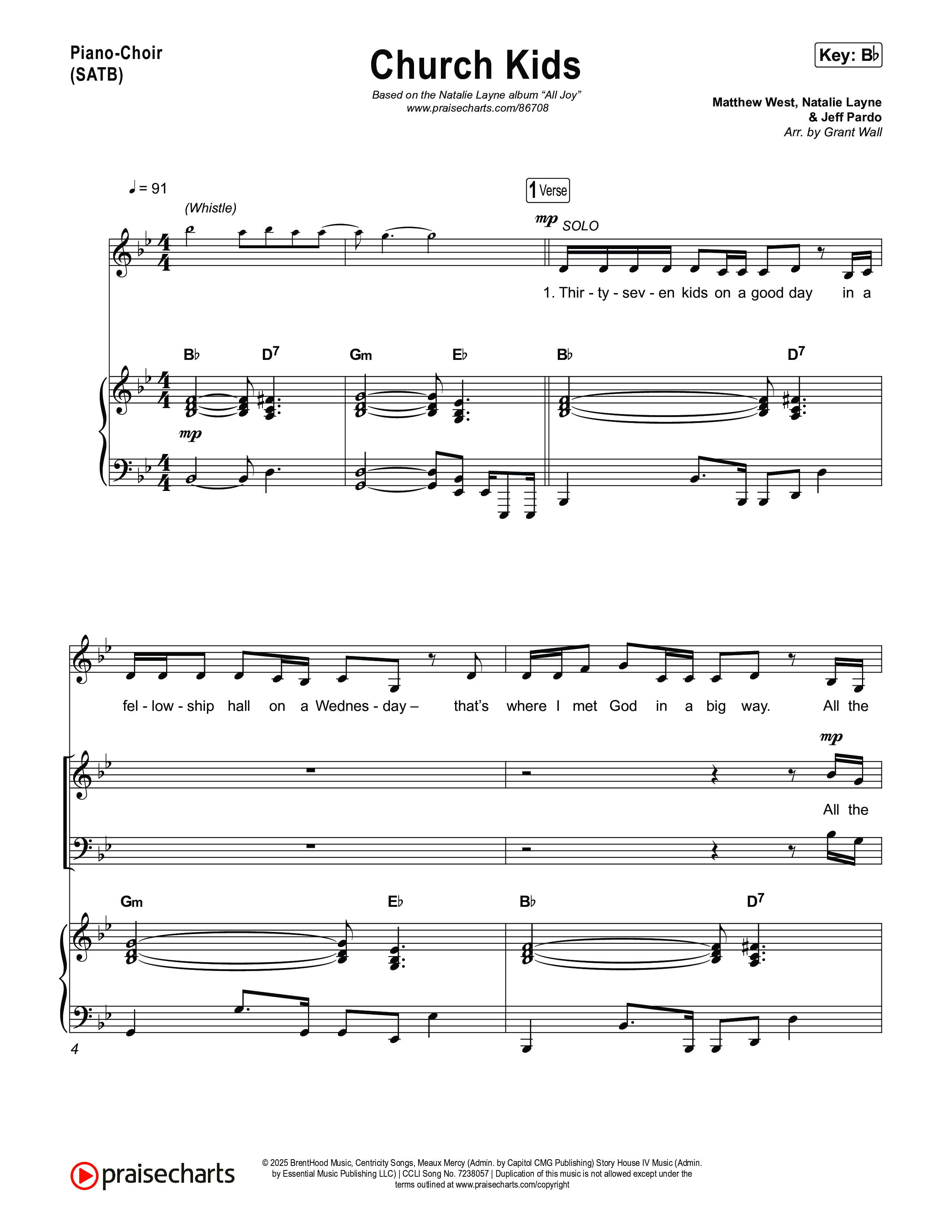 Church Kids Piano/Vocal (SATB) (Natalie Layne)
