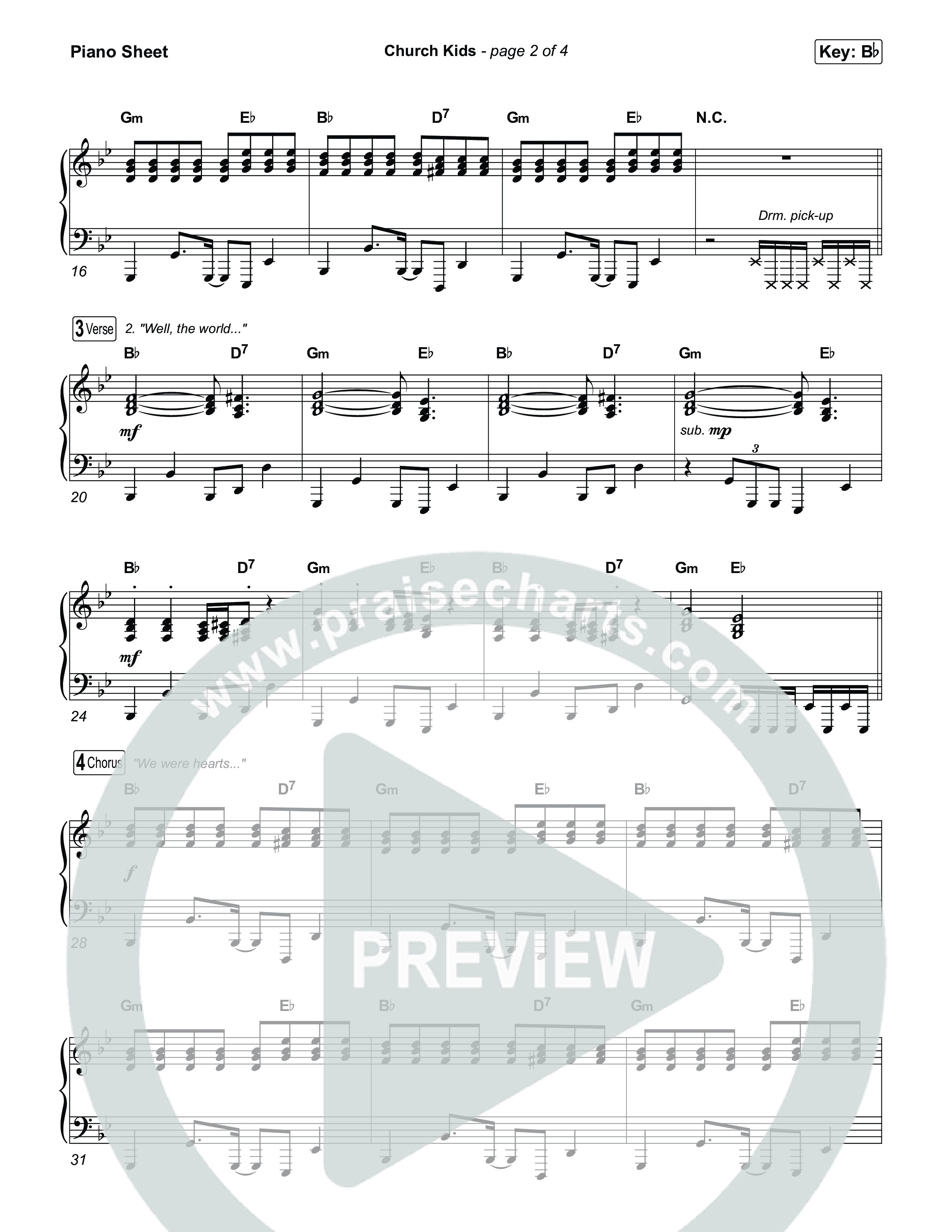 Church Kids Piano Sheet (Natalie Layne)