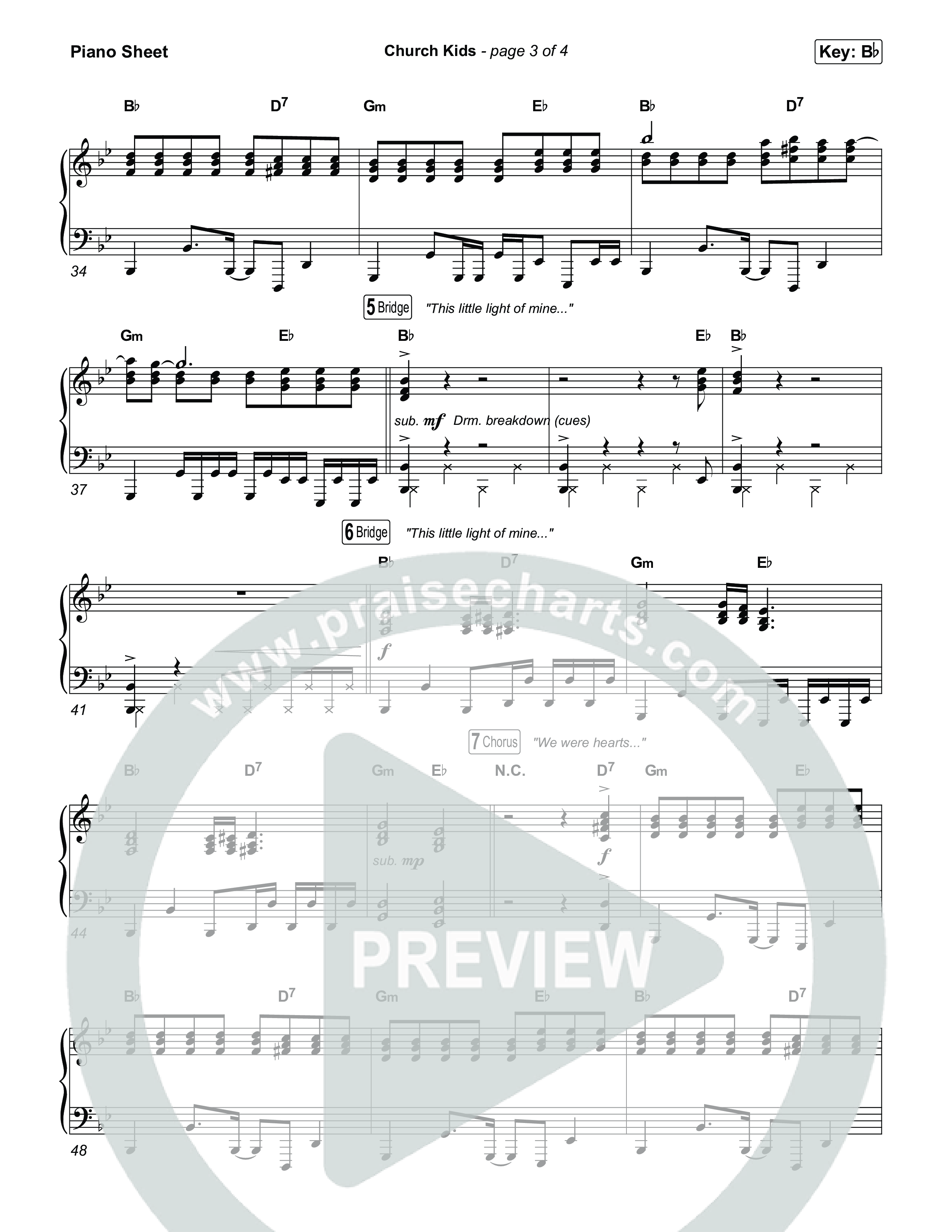 Church Kids Piano Sheet (Natalie Layne)
