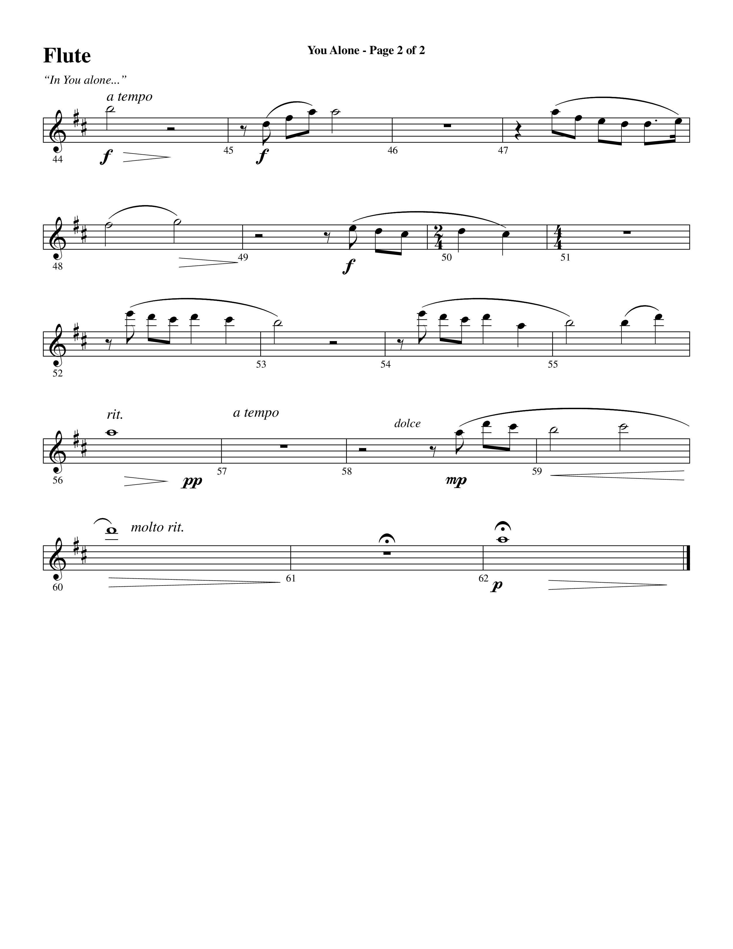 You Alone (Choral Anthem SATB) Flute (Word Music Choral / Arr. Phillip Keveren)