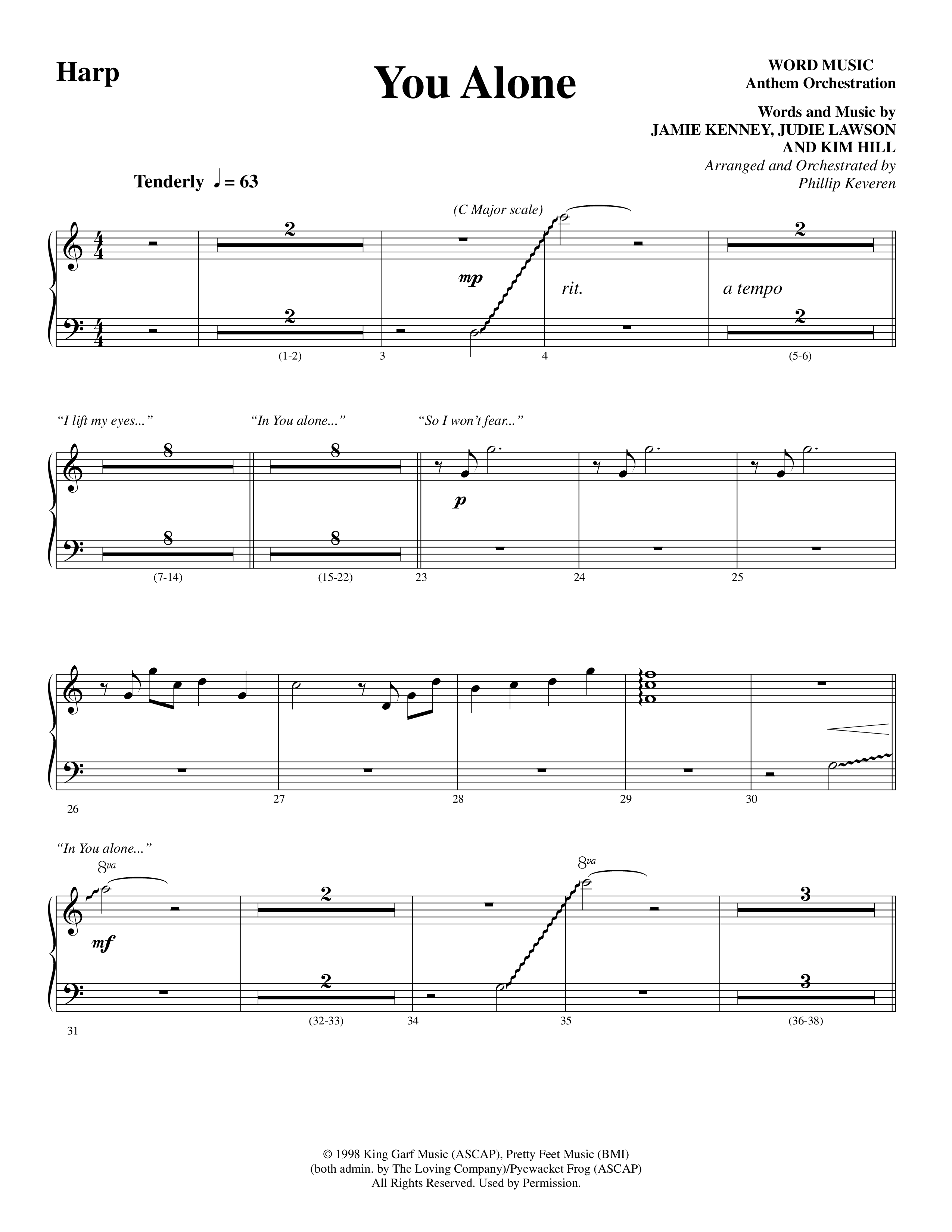 You Alone (Choral Anthem SATB) Harp (Word Music Choral / Arr. Phillip Keveren)