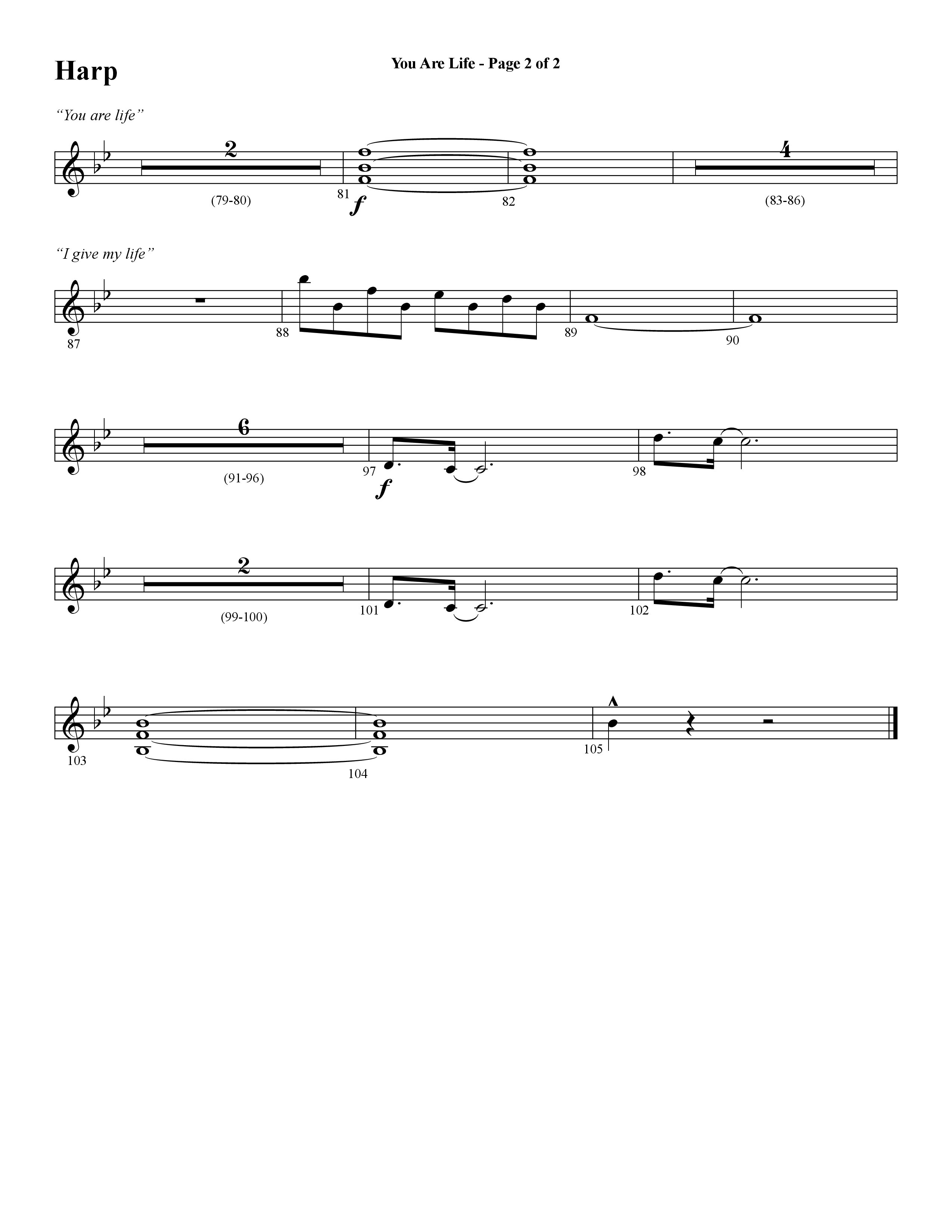 You Are Life (Choral Anthem SATB) Harp (Word Music Choral / Arr. Cliff Duren)