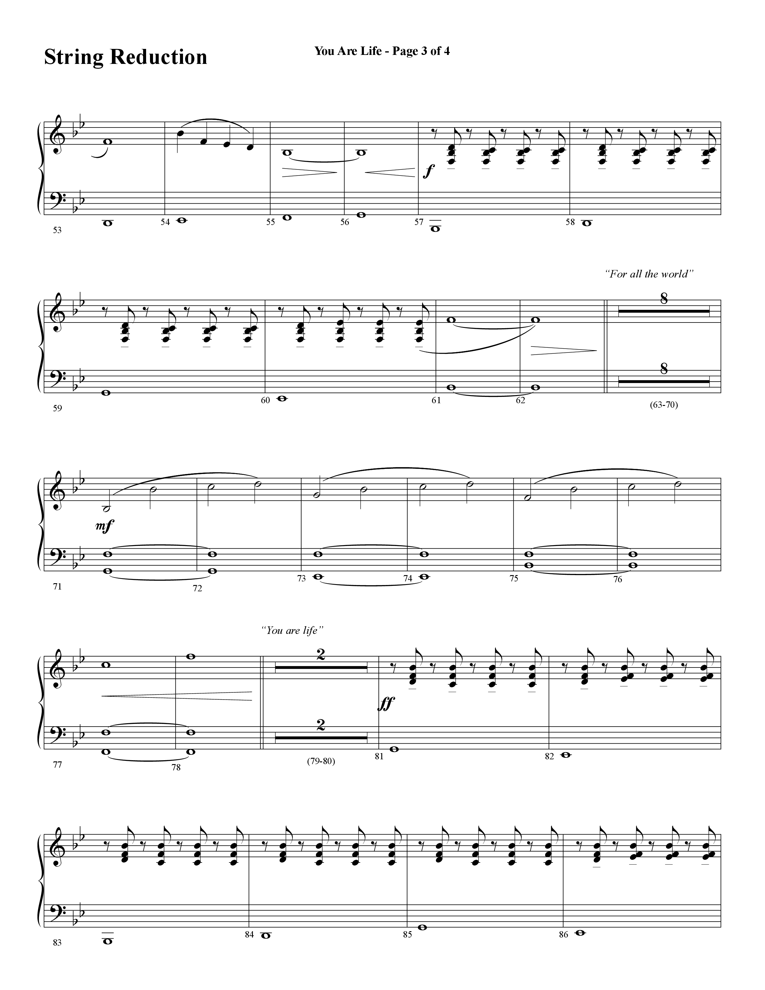 You Are Life (Choral Anthem SATB) String Reduction (Word Music Choral / Arr. Cliff Duren)