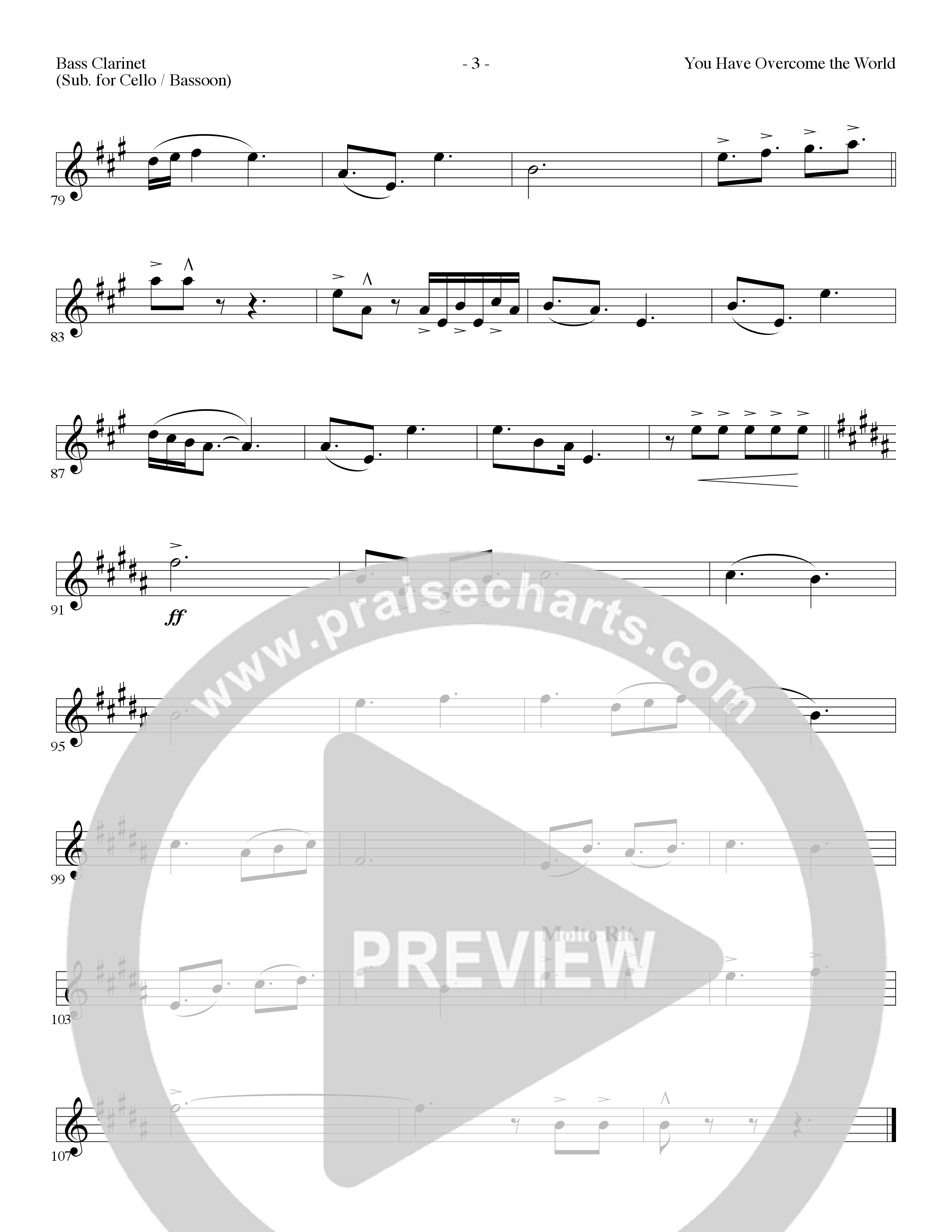 You Have Overcome The World (Choral Anthem SATB) Bass Clarinet (Lillenas Choral / Arr. Cliff Duren)