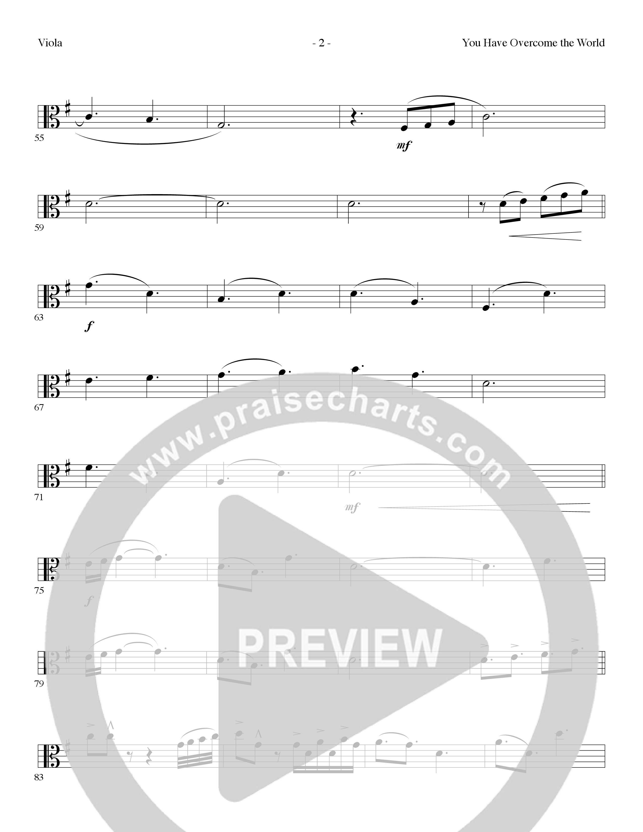 You Have Overcome The World (Choral Anthem SATB) Viola (Lillenas Choral / Arr. Cliff Duren)