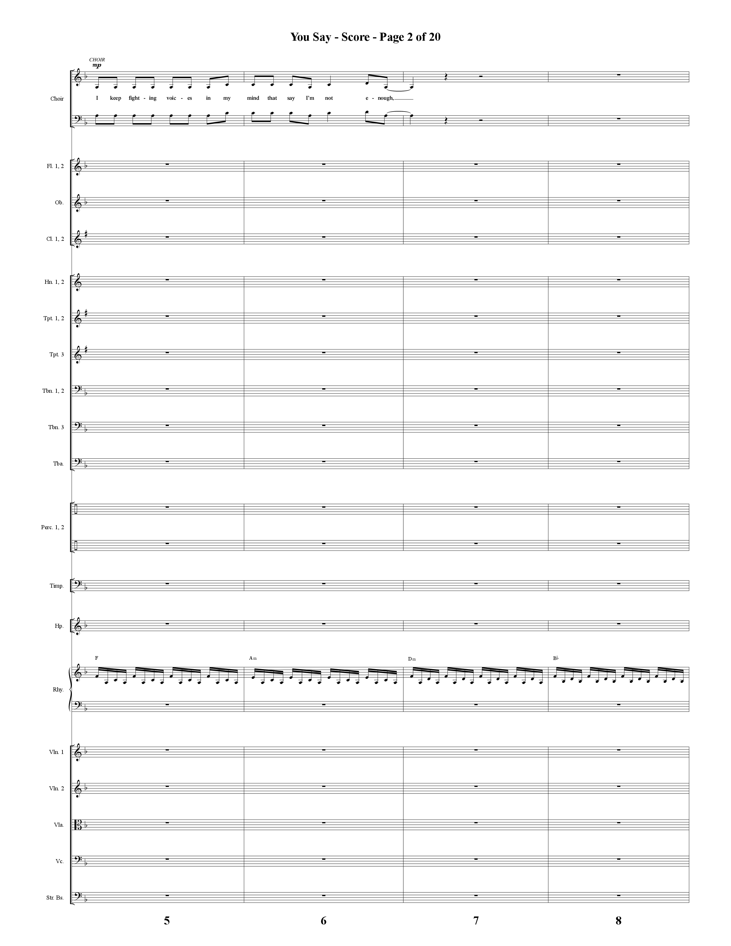 You Say (Choral Anthem SATB) Conductor's Score (Word Music Choral / Arr. David Wise)