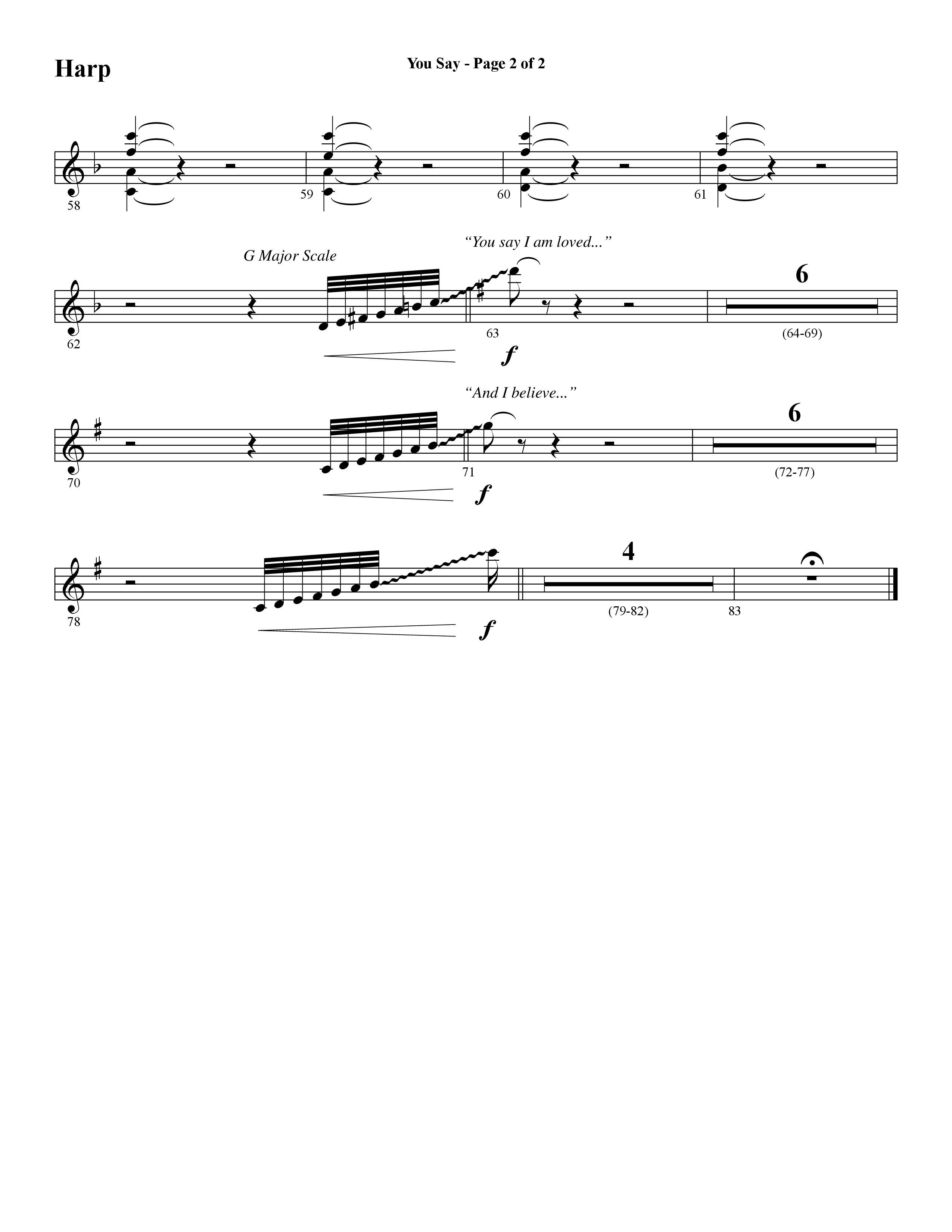 You Say (Choral Anthem SATB) Harp (Word Music Choral / Arr. David Wise)
