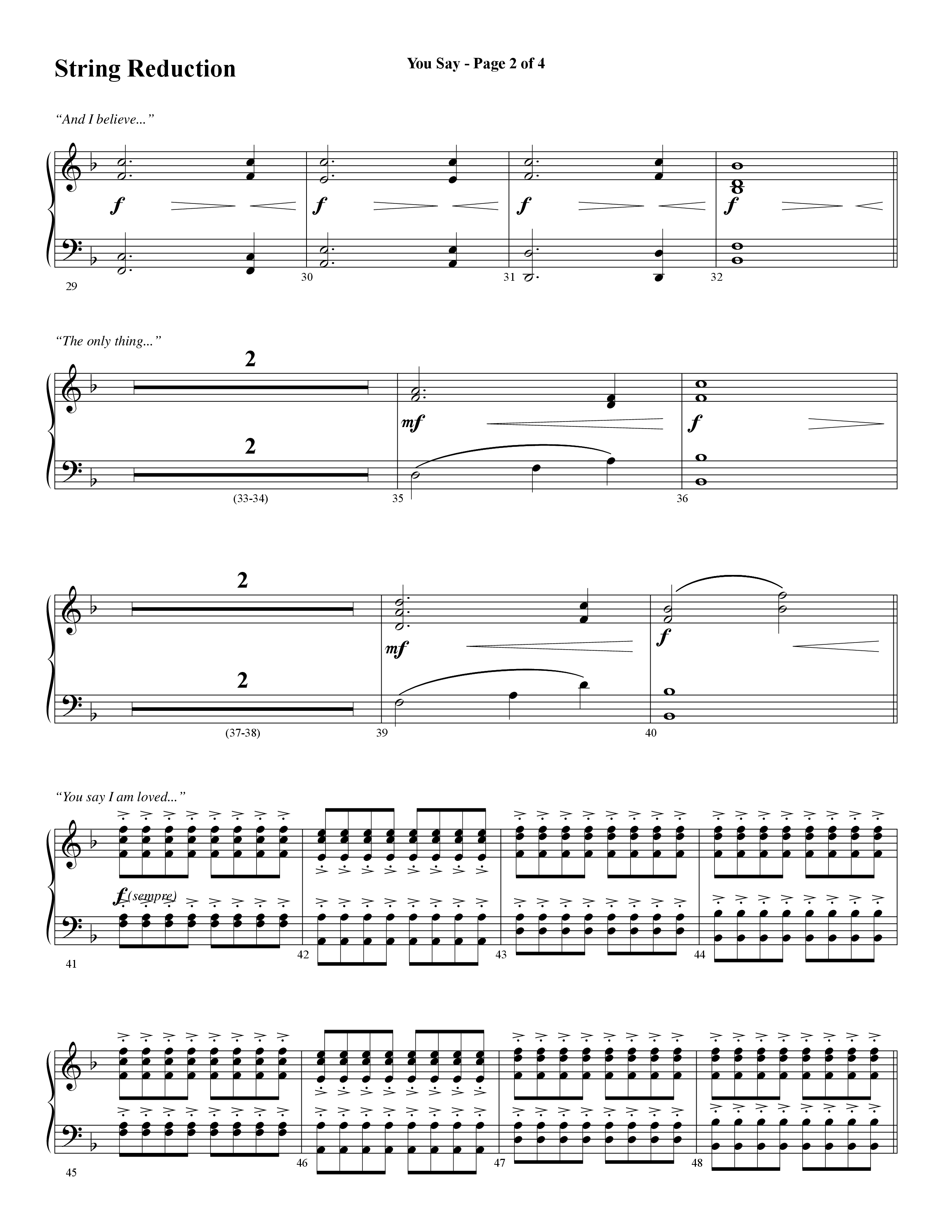 You Say (Choral Anthem SATB) String Reduction (Word Music Choral / Arr. David Wise)