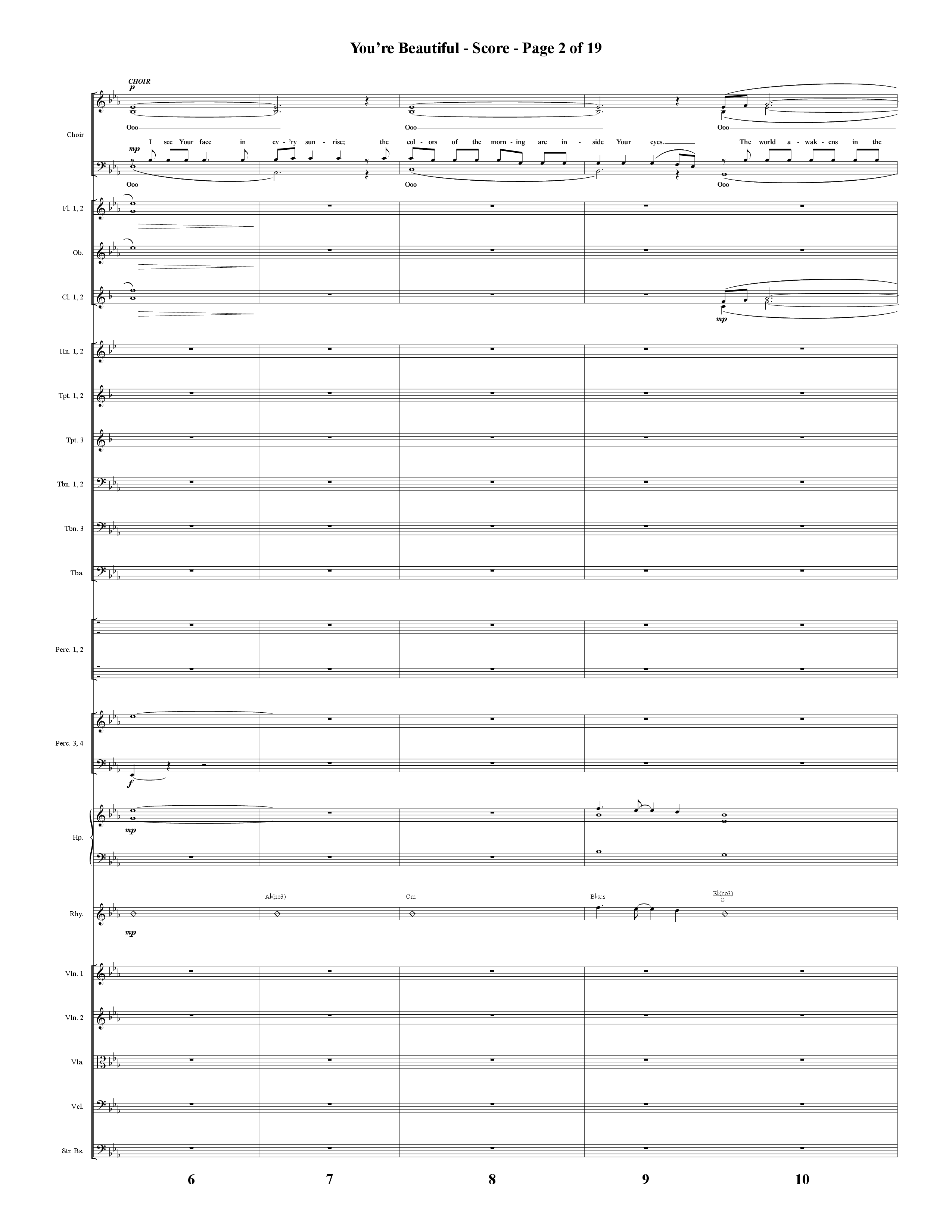 You're Beautiful (Choral Anthem SATB) Conductor's Score (Word Music Choral / Arr. Joshua Spacht)