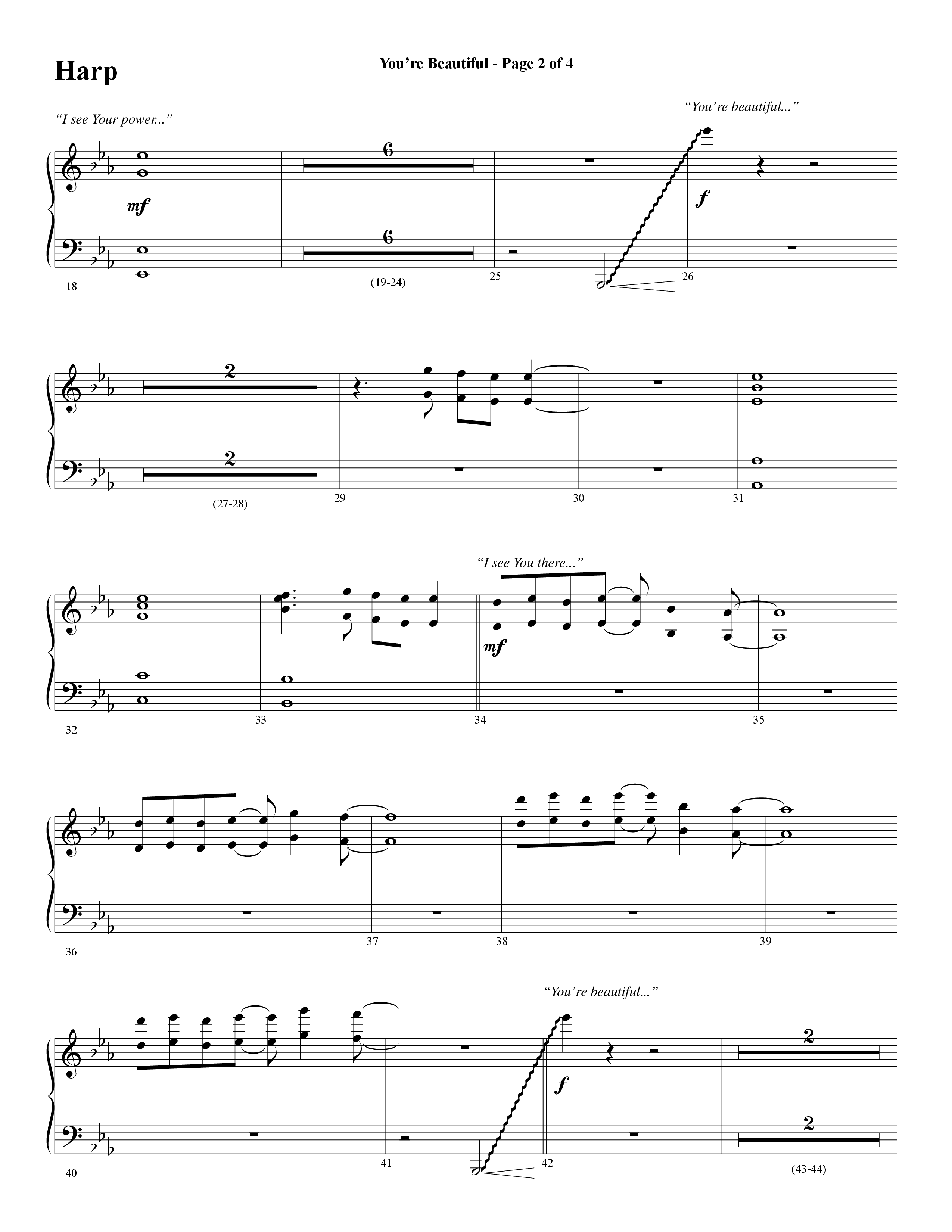 You're Beautiful (Choral Anthem SATB) Harp (Word Music Choral / Arr. Joshua Spacht)