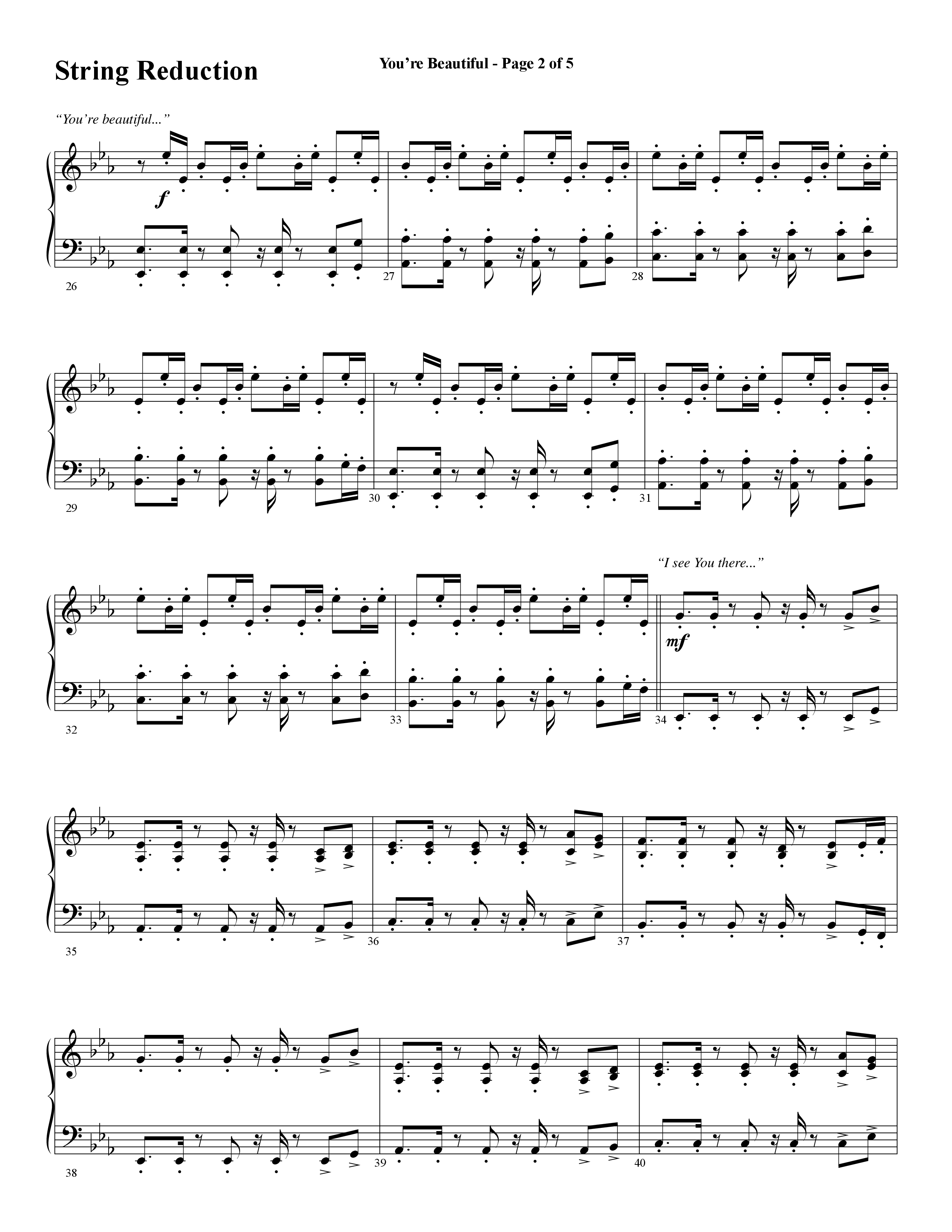 You're Beautiful (Choral Anthem SATB) String Reduction (Word Music Choral / Arr. Joshua Spacht)
