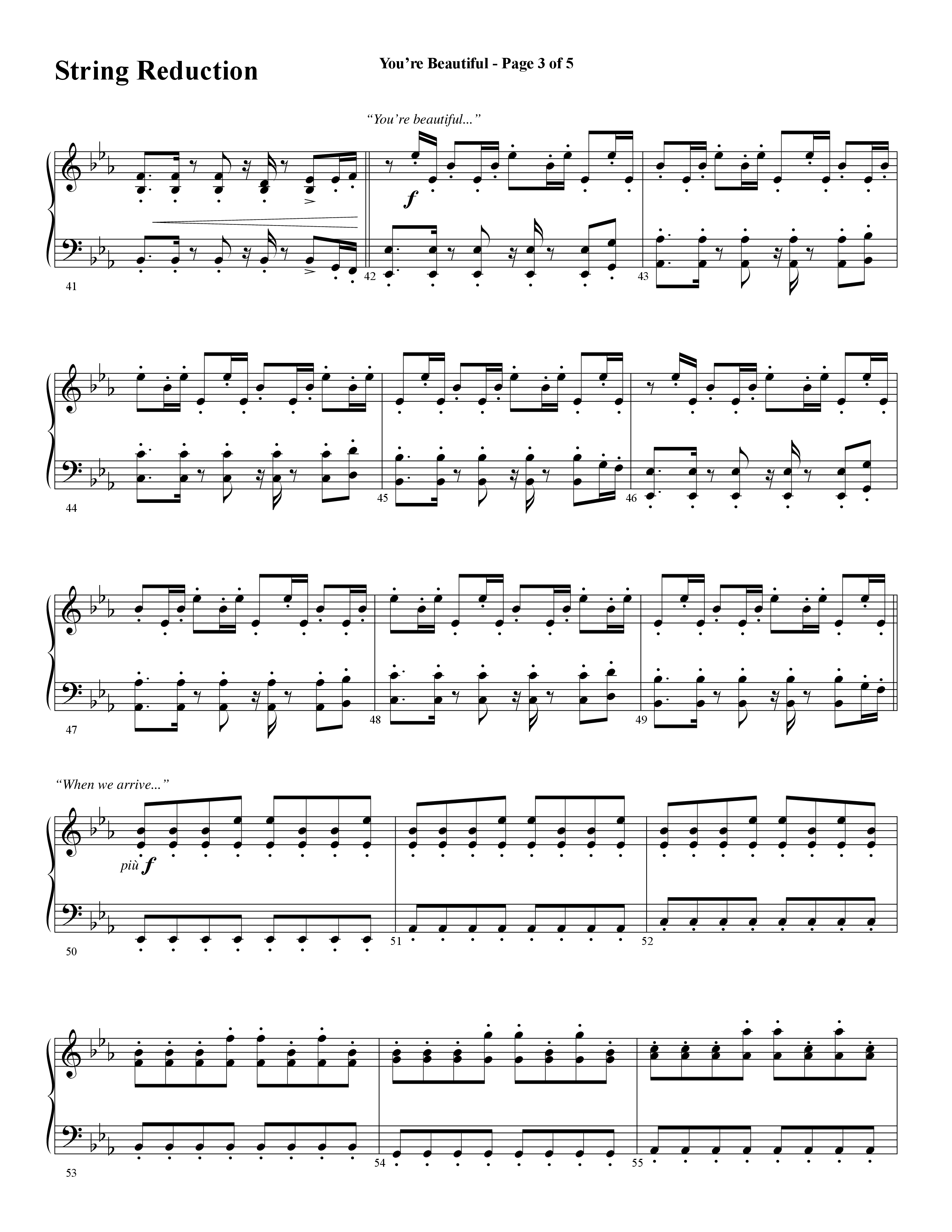 You're Beautiful (Choral Anthem SATB) String Reduction (Word Music Choral / Arr. Joshua Spacht)