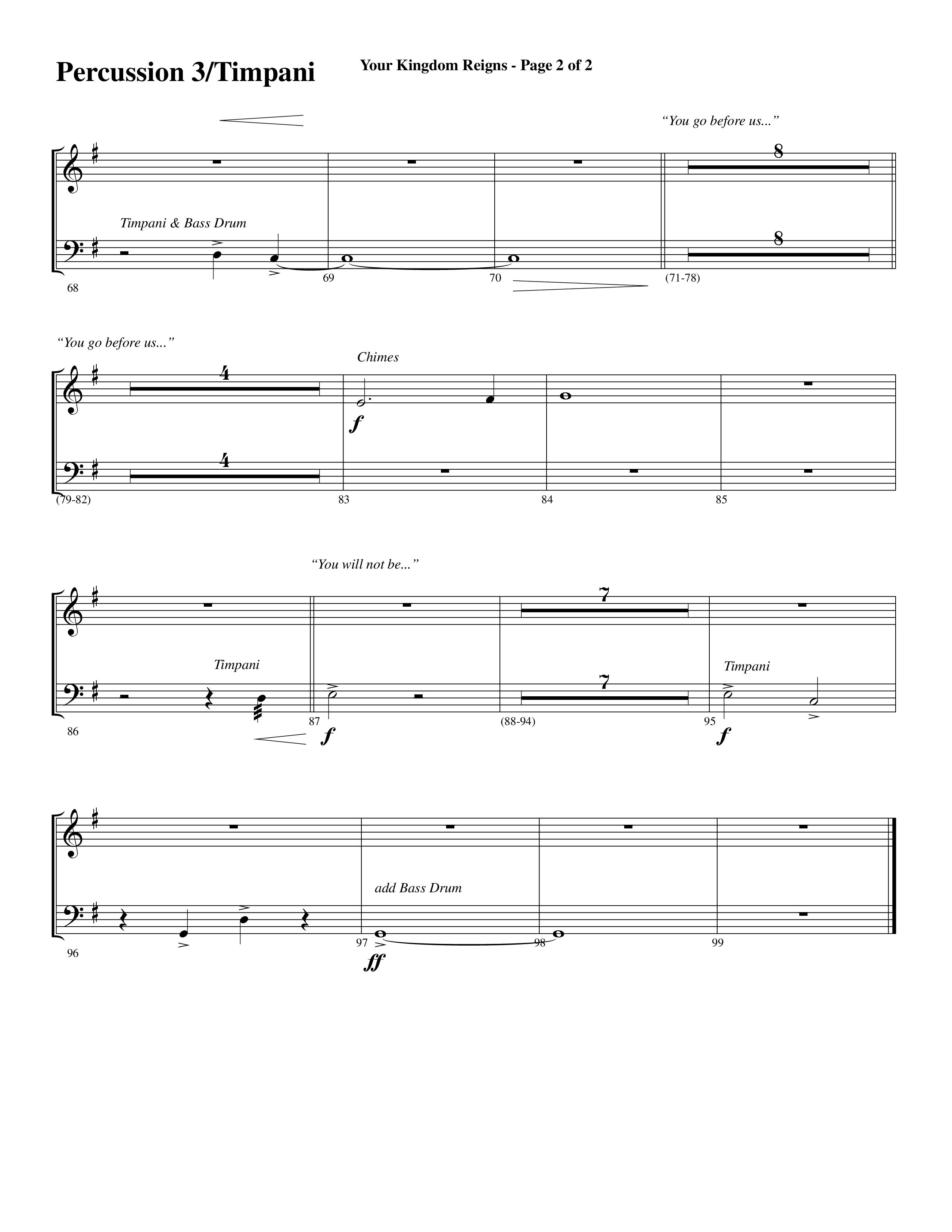 Your Kingdom Reigns (Choral Anthem SATB) Percussion (Word Music Choral / Arr. Cliff Duren)