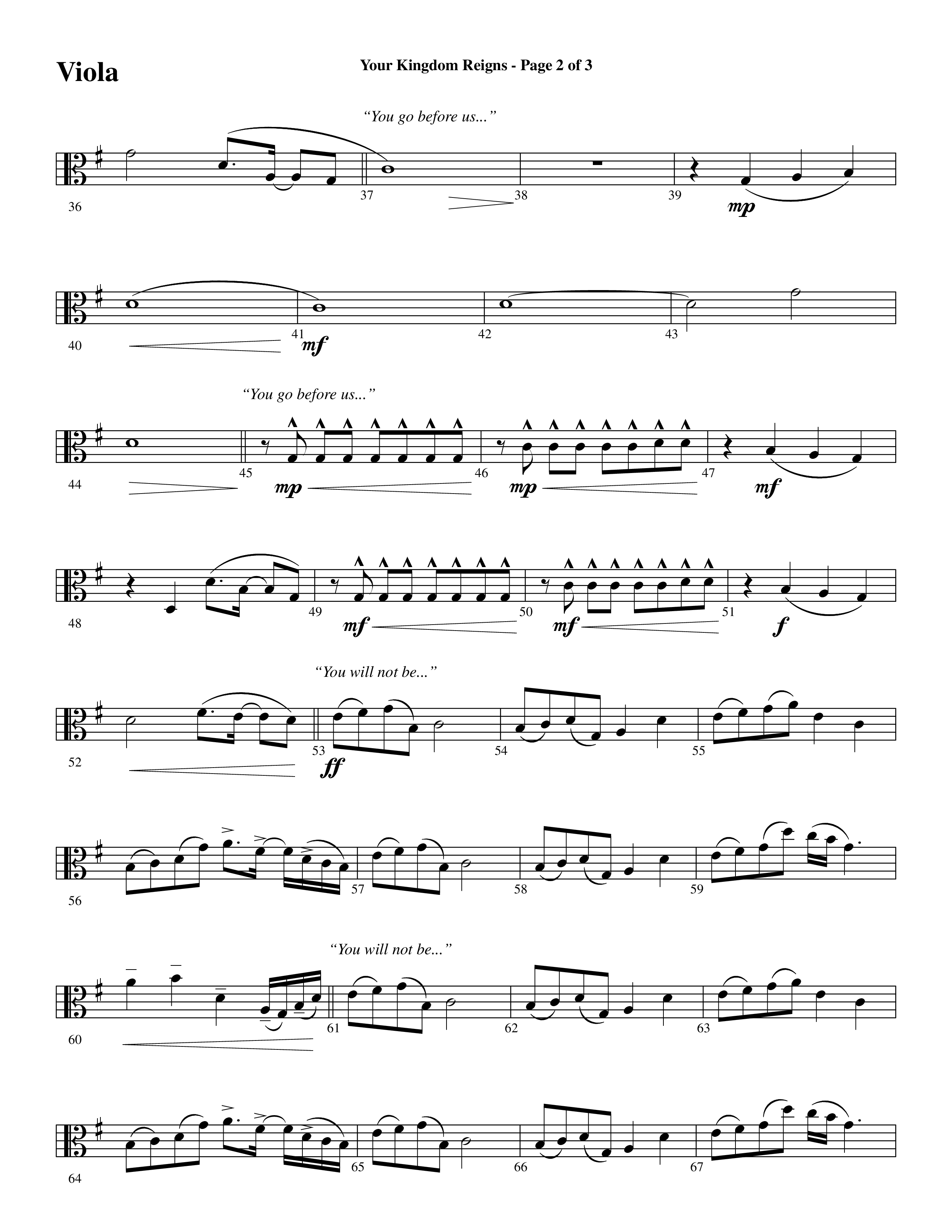 Your Kingdom Reigns (Choral Anthem SATB) Viola (Word Music Choral / Arr. Cliff Duren)