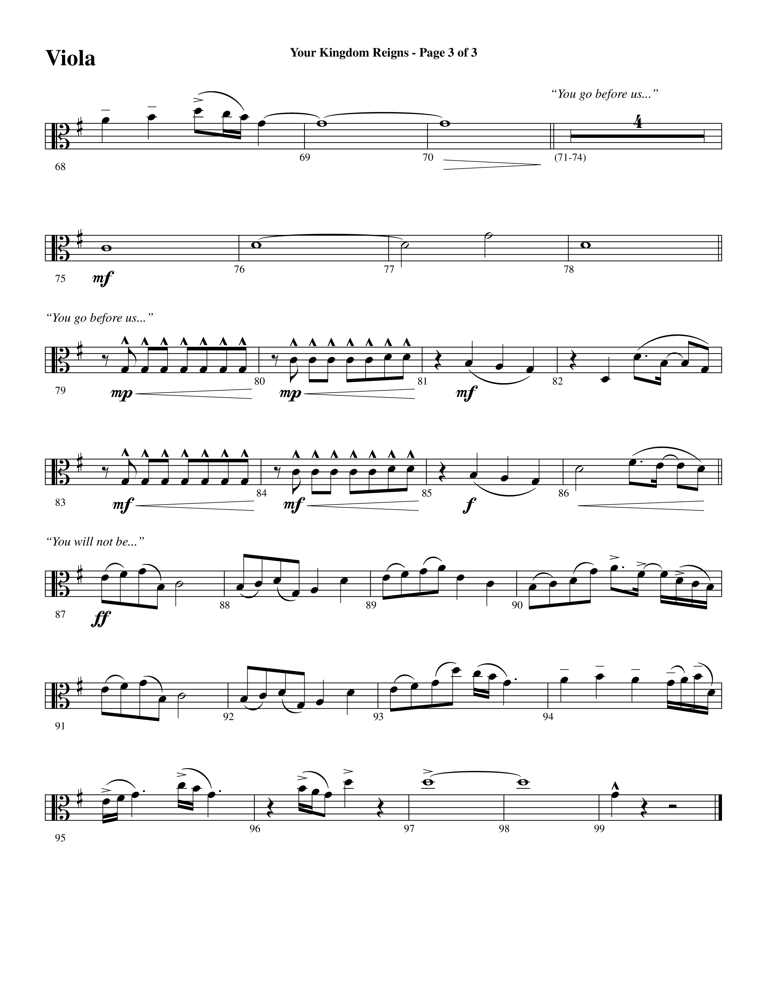Your Kingdom Reigns (Choral Anthem SATB) Viola (Word Music Choral / Arr. Cliff Duren)