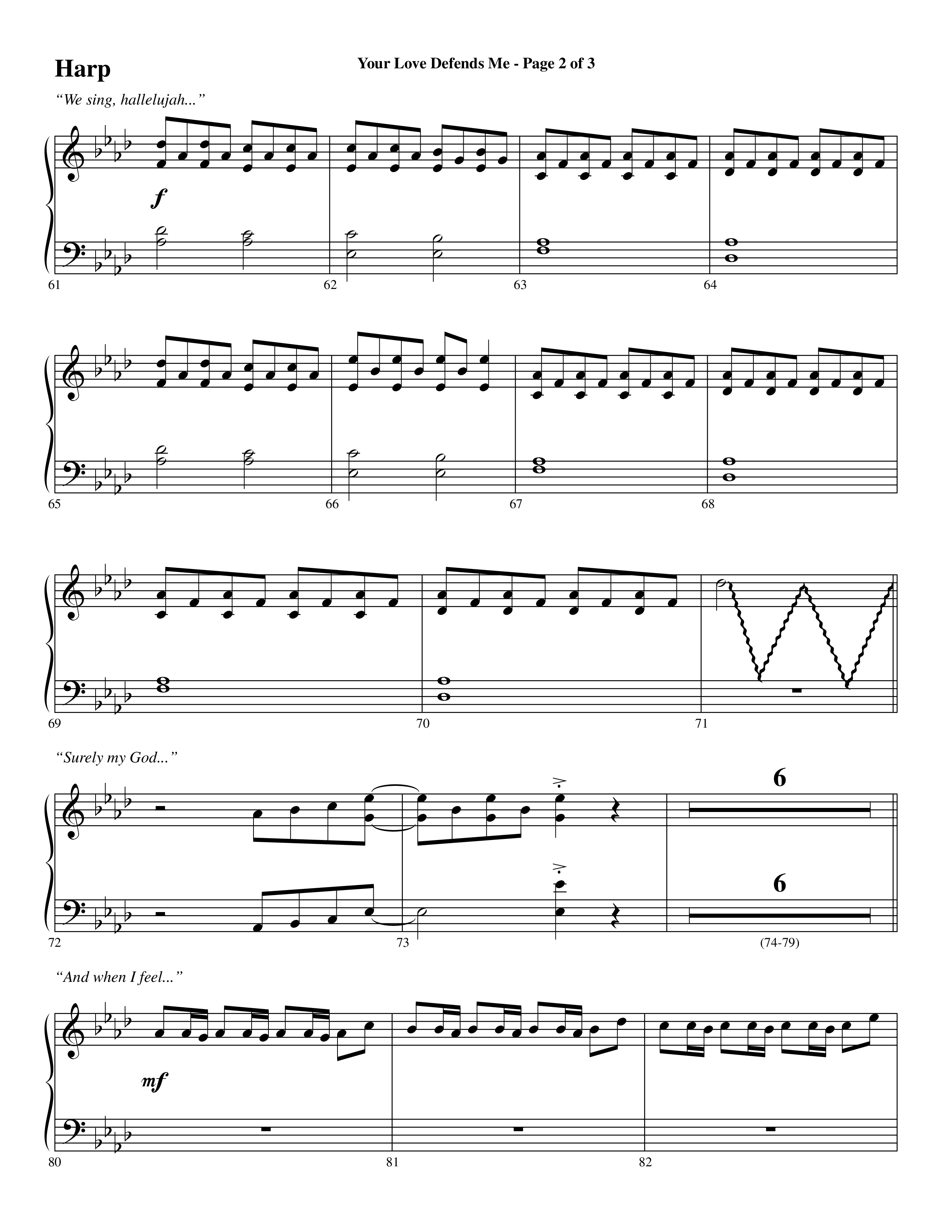 Your Love Defends Me (Choral Anthem SATB) Harp (Word Music Choral / Arr. Luke Gambill / Orch. Jared Haschek)