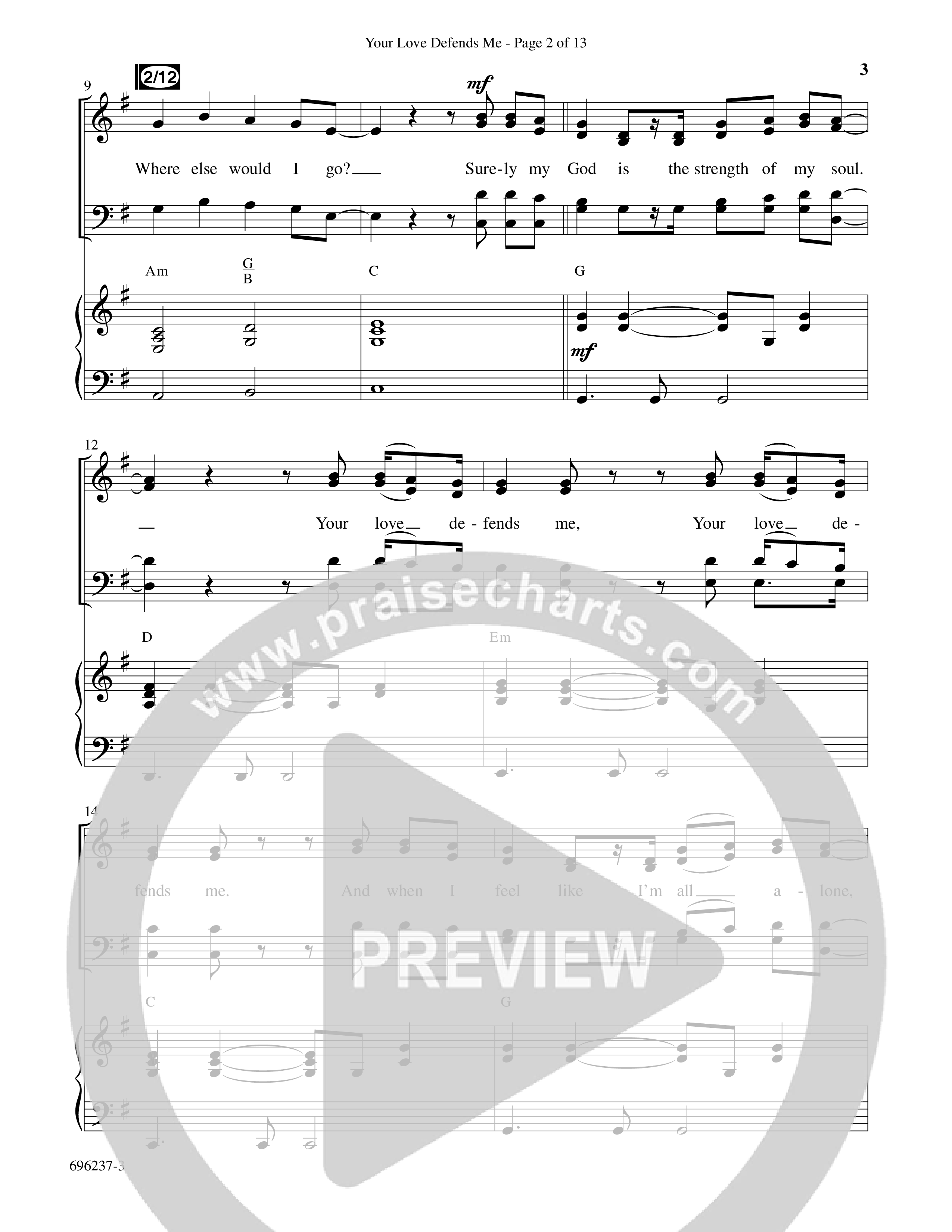 Your Love Defends Me (Choral Anthem SATB) Anthem (SATB/Piano) (Word Music Choral / Arr. Luke Gambill / Orch. Jared Haschek)