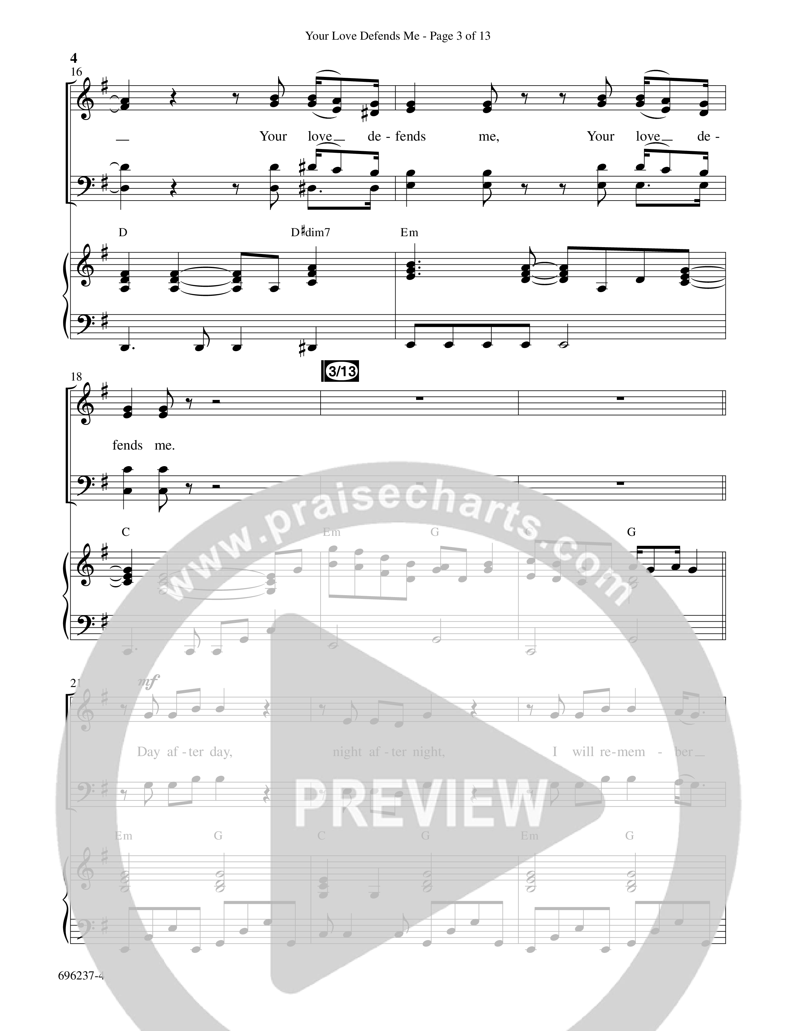Your Love Defends Me (Choral Anthem SATB) Anthem (SATB/Piano) (Word Music Choral / Arr. Luke Gambill / Orch. Jared Haschek)