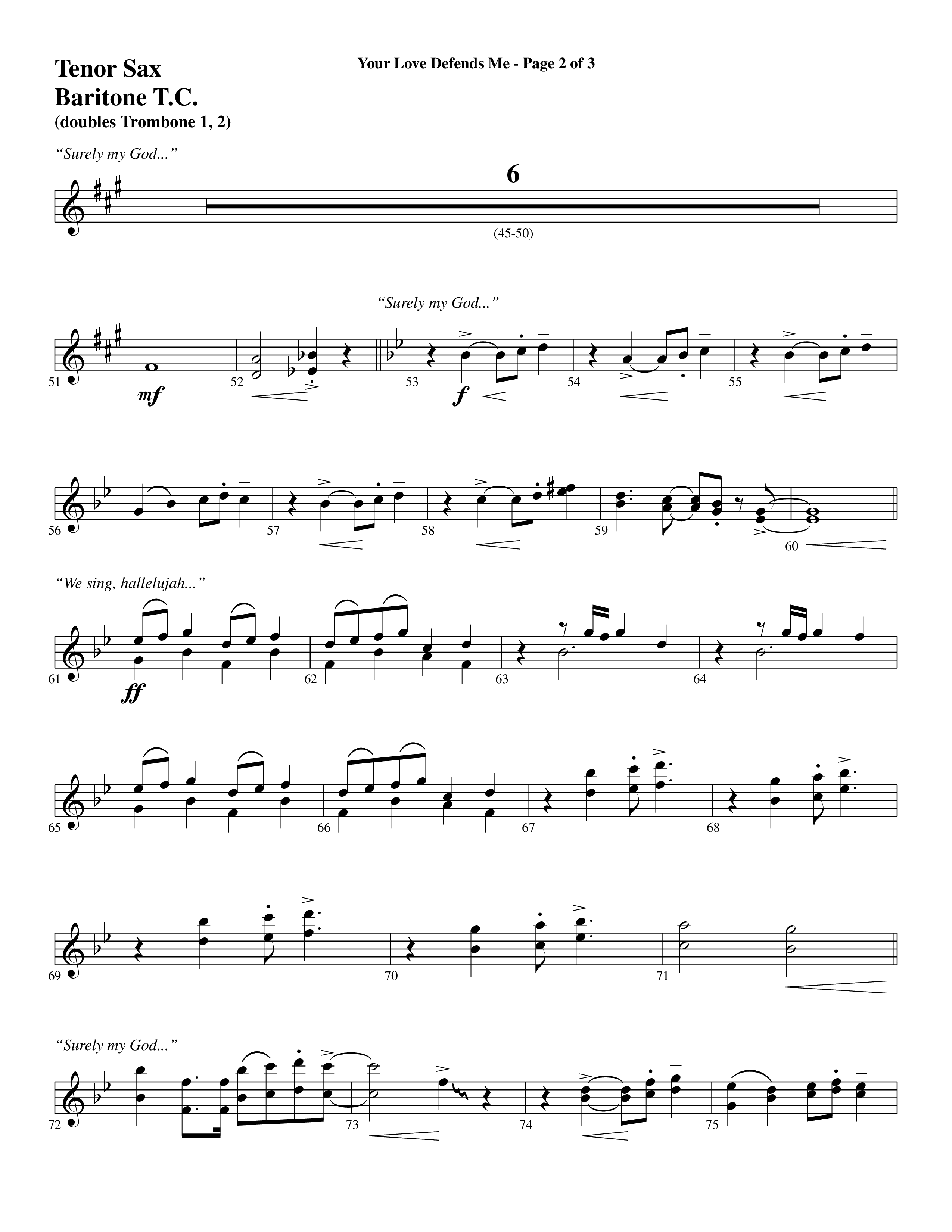 Your Love Defends Me (Choral Anthem SATB) Tenor Sax/Baritone T.C. (Word Music Choral / Arr. Luke Gambill / Orch. Jared Haschek)