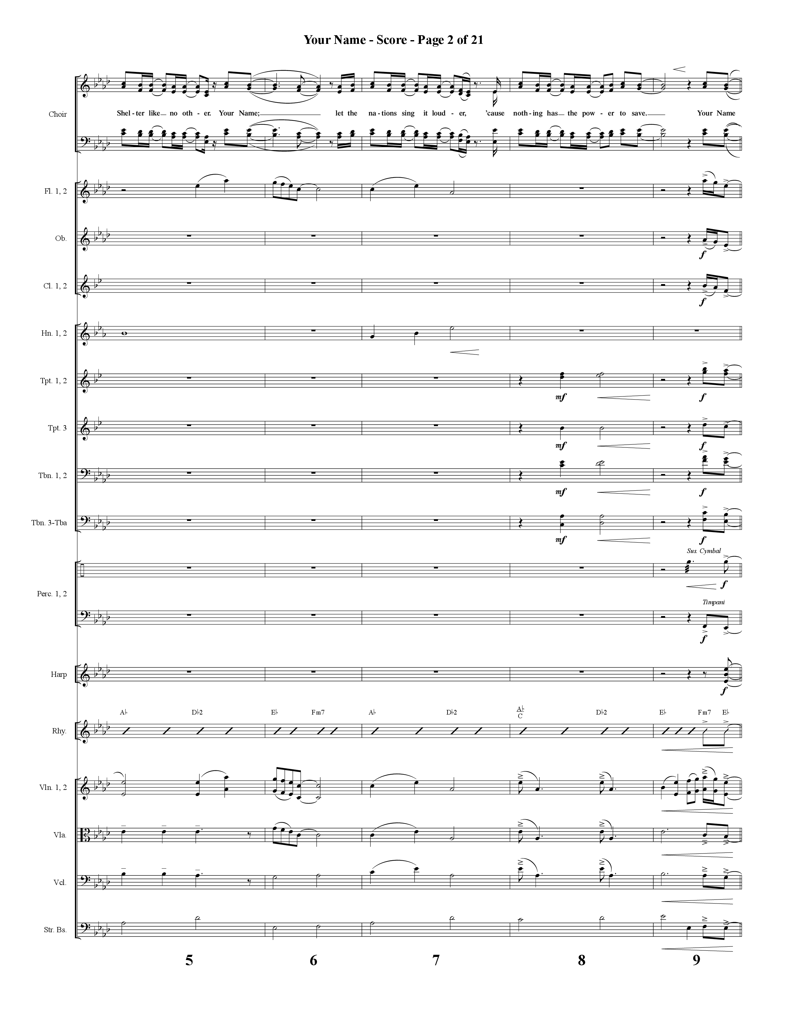 Your Name (with Stronger) (Choral Anthem SATB) Conductor's Score (Word Music Choral / Arr. Cliff Duren)