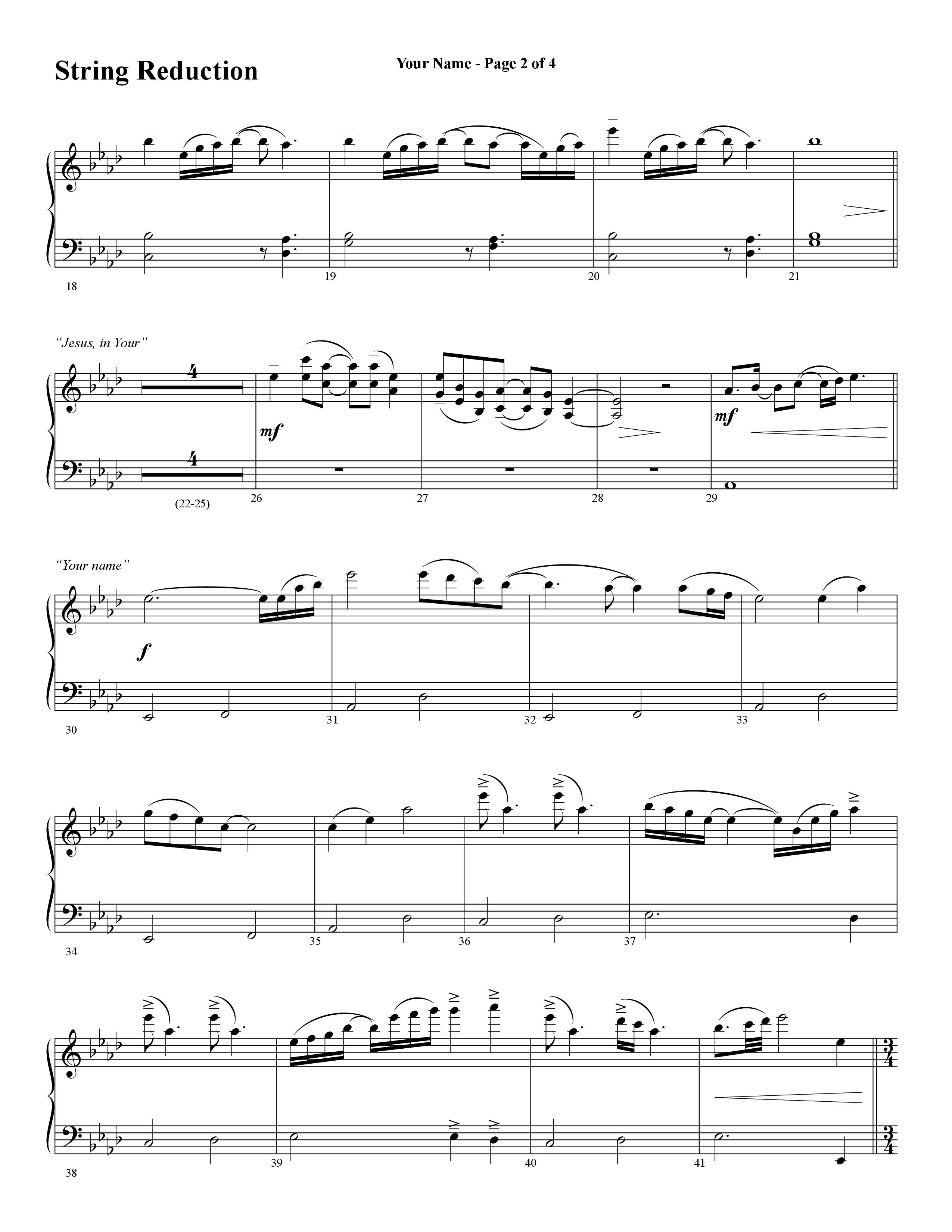 Your Name (with Stronger) (Choral Anthem SATB) String Reduction (Word Music Choral / Arr. Cliff Duren)