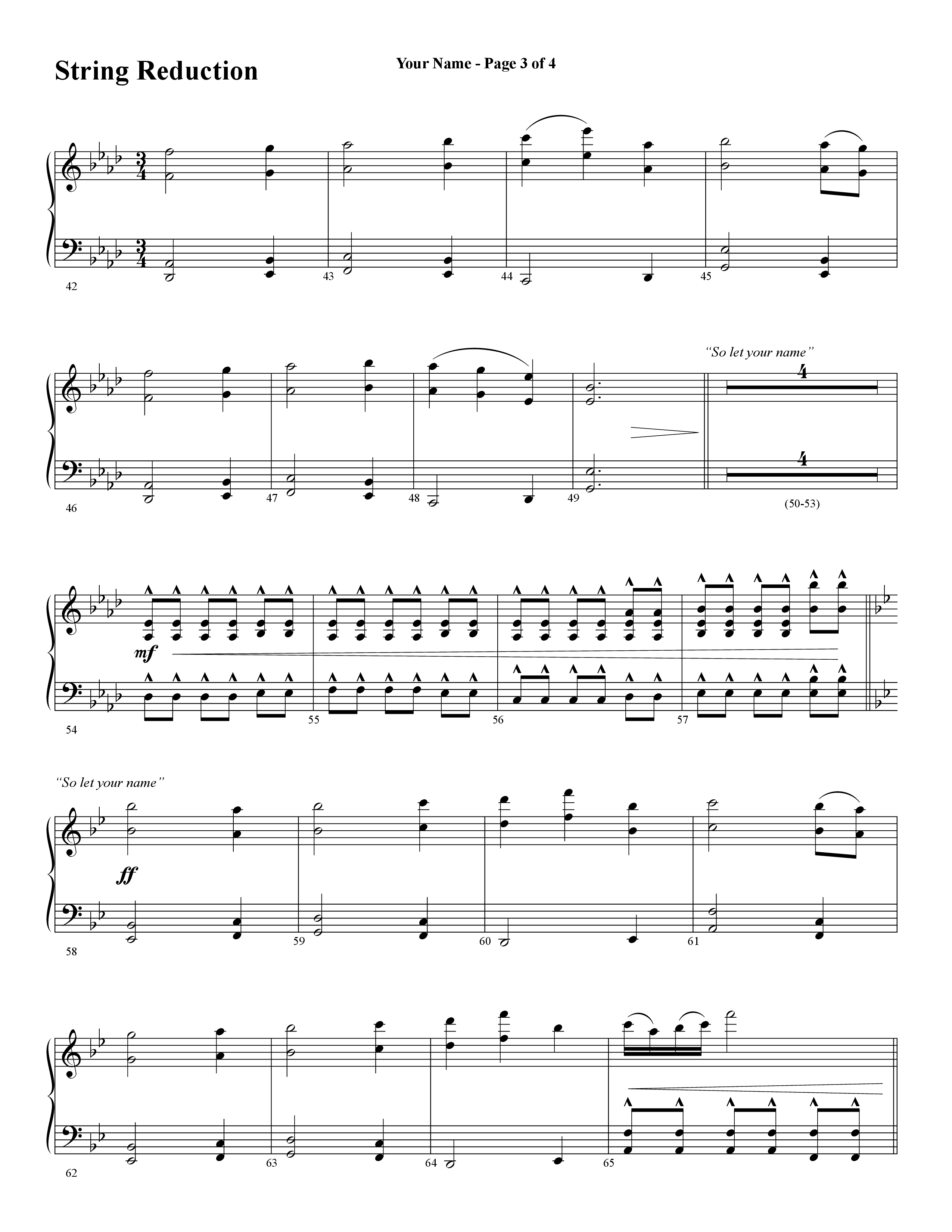 Your Name (with Stronger) (Choral Anthem SATB) String Reduction (Word Music Choral / Arr. Cliff Duren)