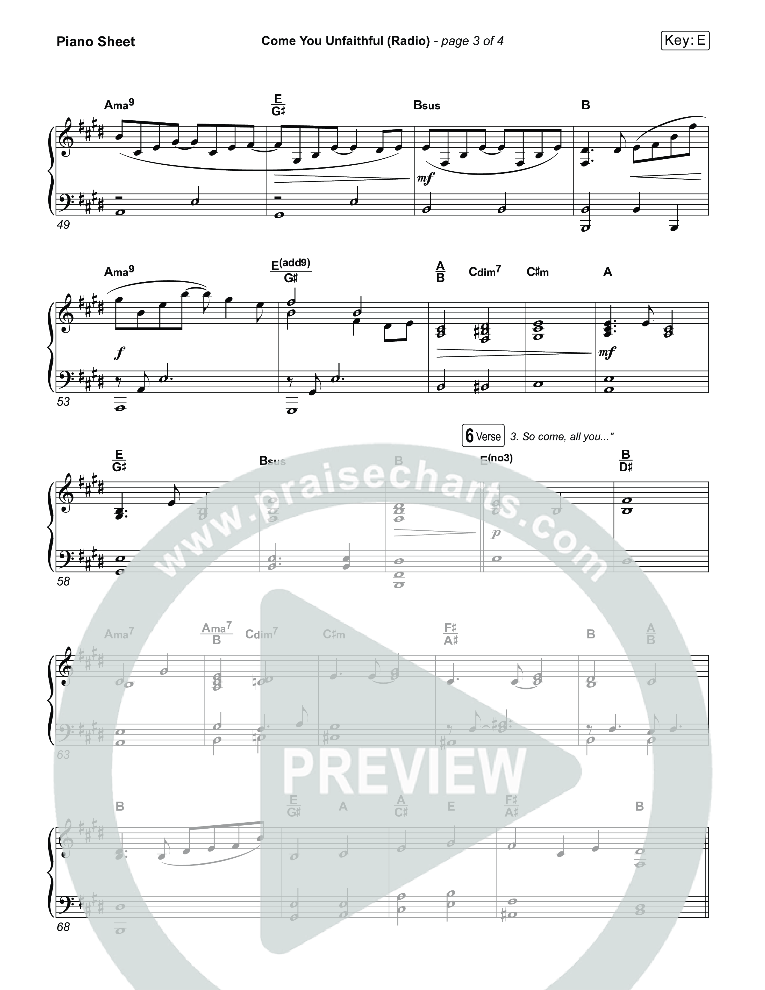 Come You Unfaithful (Choral Anthem SATB) Piano Sheet (Michael Boggs / Arr. Luke Gambill)