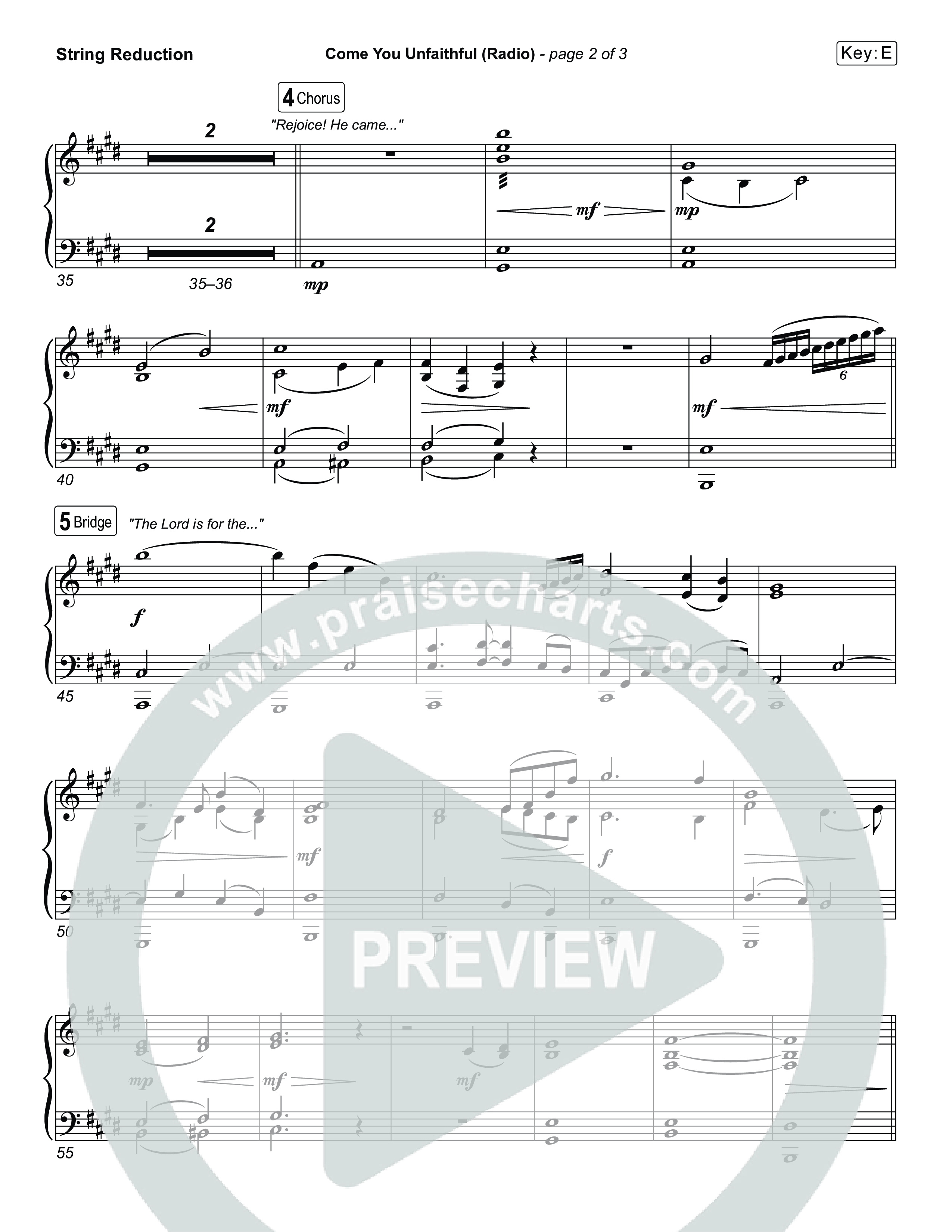 Come You Unfaithful (Choral Anthem SATB) String Reduction (Michael Boggs / Arr. Luke Gambill)