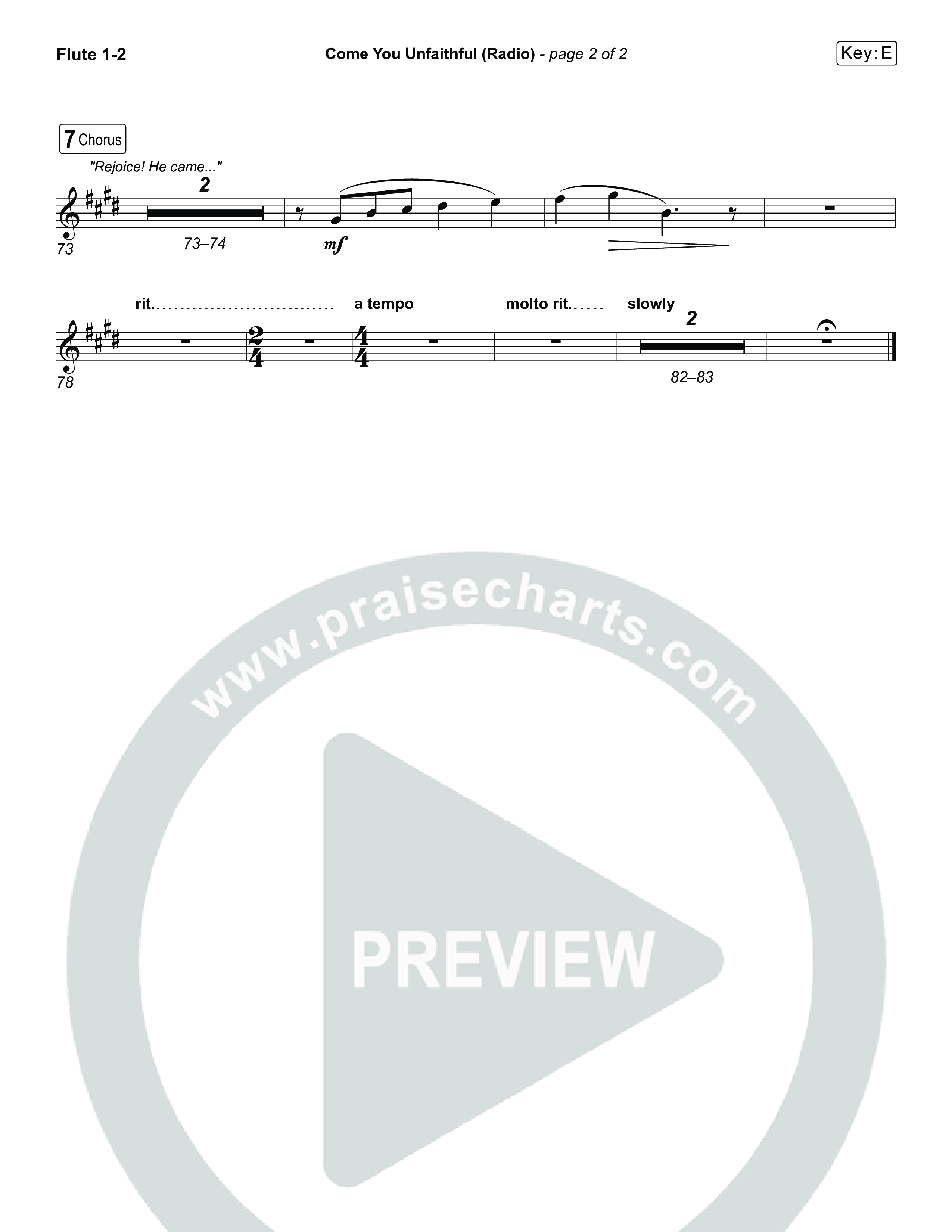 Come You Unfaithful (Sing It Now) Flute 1/2 (Michael Boggs / Arr. Luke Gambill)