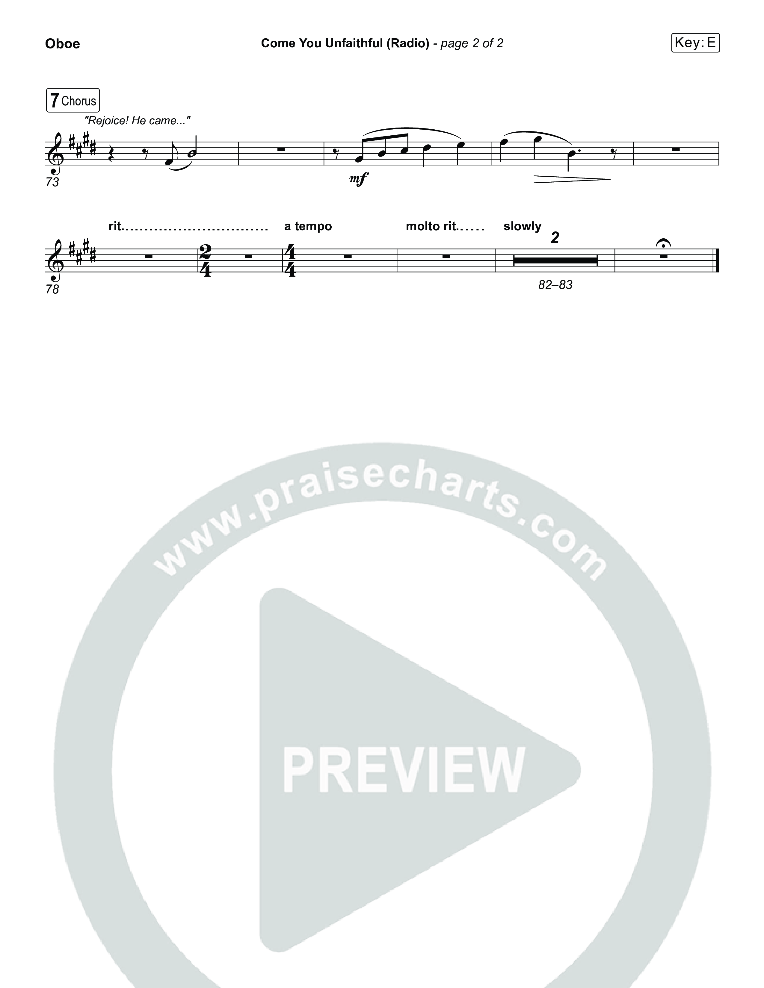 Come You Unfaithful (Sing It Now) Oboe (Michael Boggs / Arr. Luke Gambill)