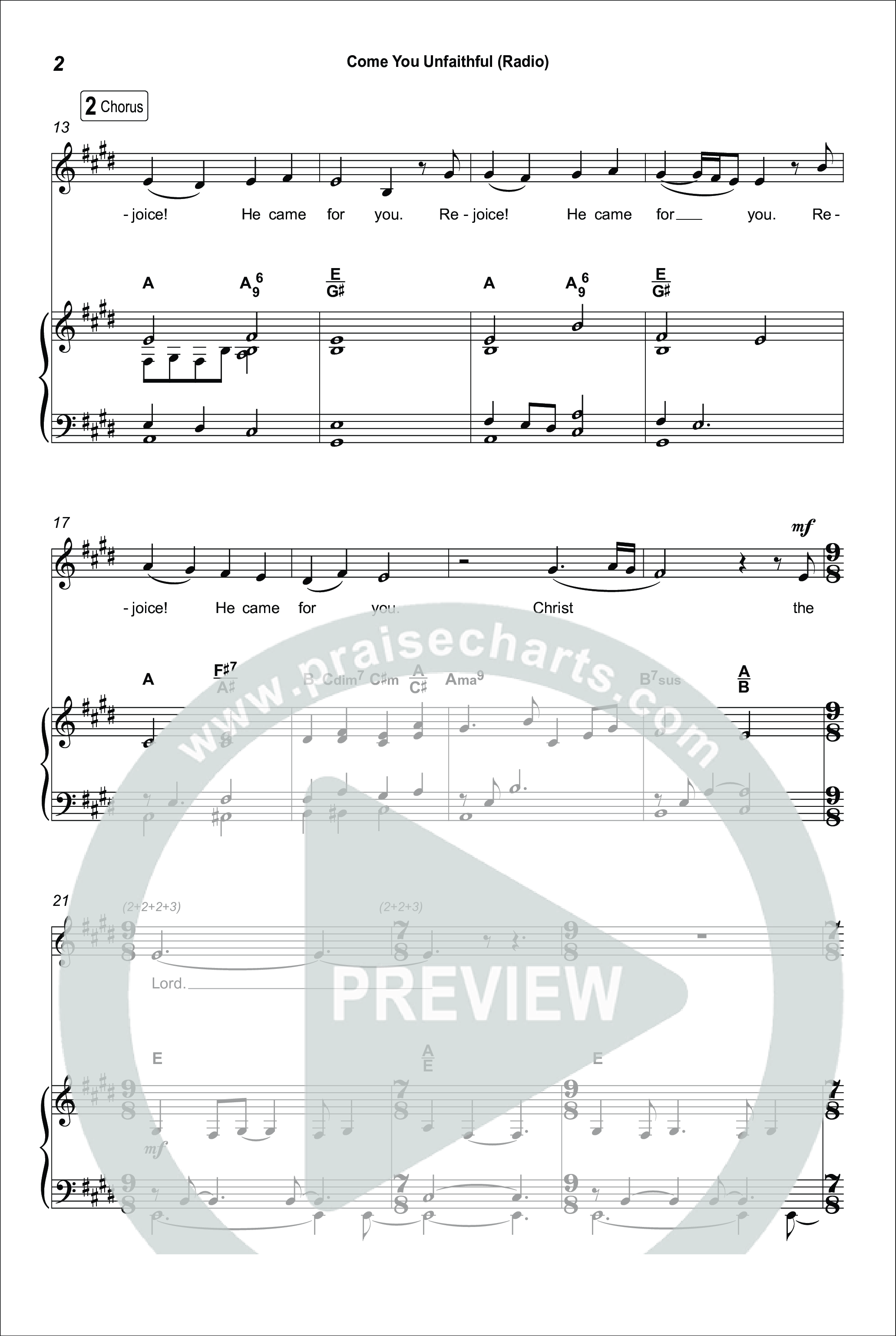 Come You Unfaithful (Sing It Now) Octavo (SATB & Pno) (Michael Boggs / Arr. Luke Gambill)