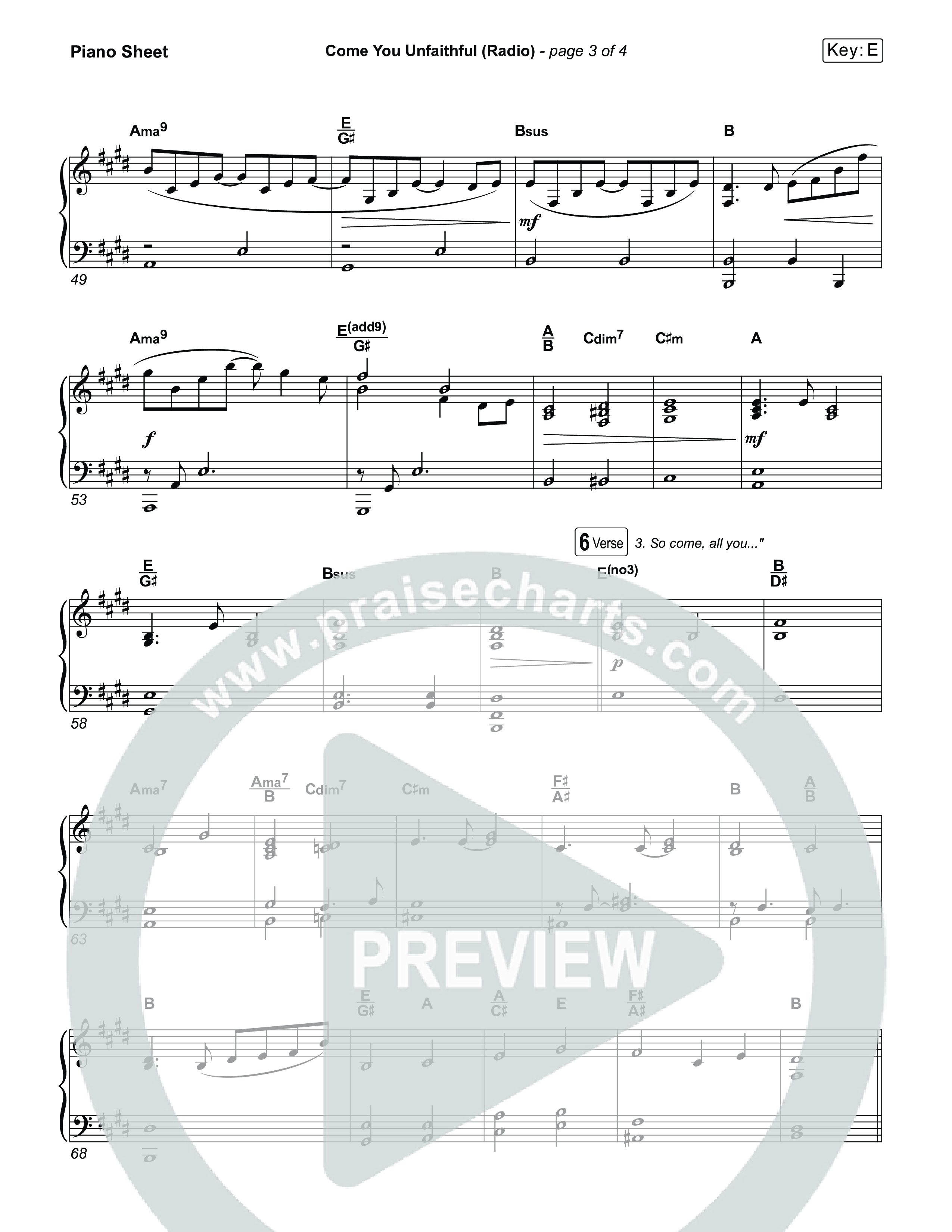 Come You Unfaithful (Worship Choir/SAB) Piano Sheet (Michael Boggs / Arr. Luke Gambill)
