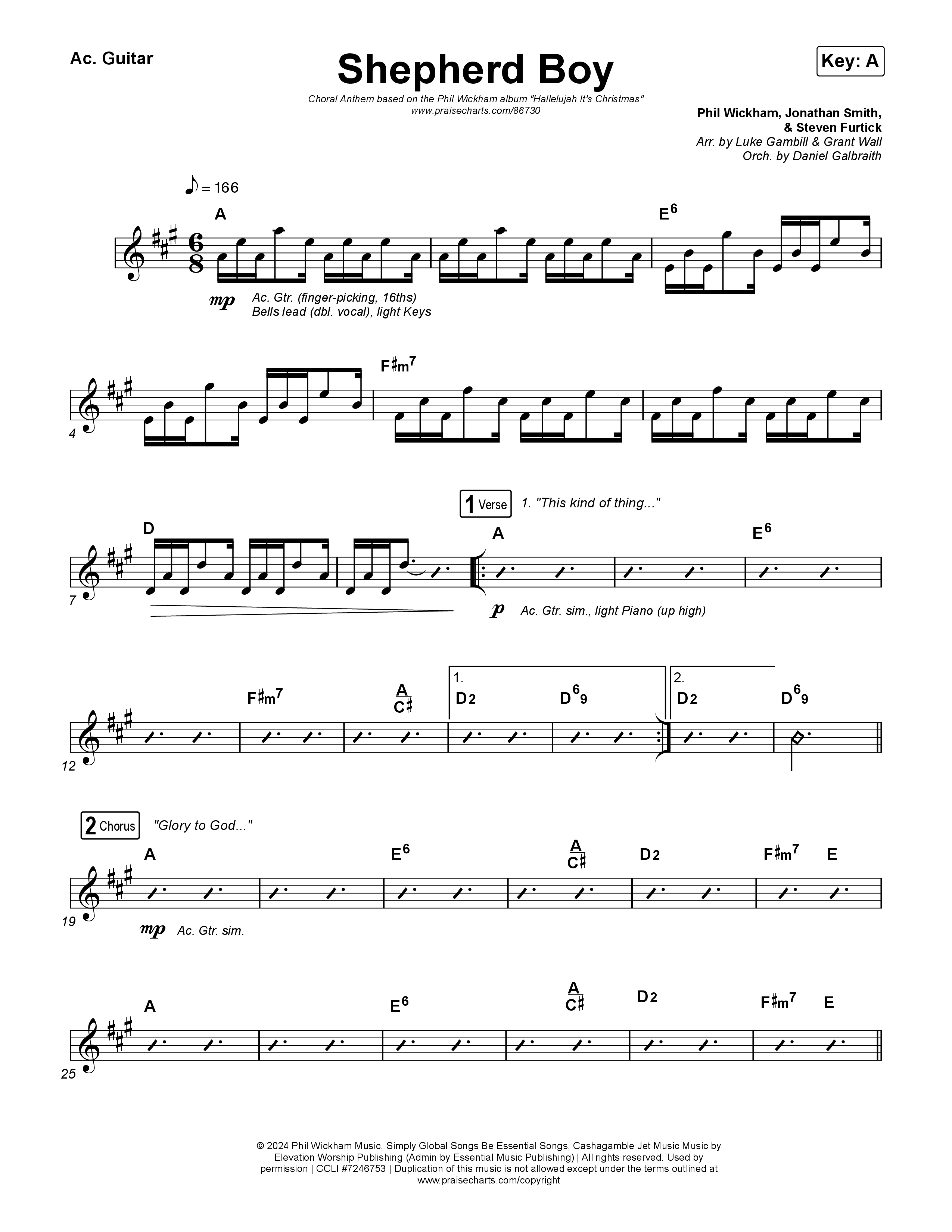 Shepherd Boy (Choral Anthem SATB) Acoustic Guitar (Phil Wickham / Arr. Luke Gambill)