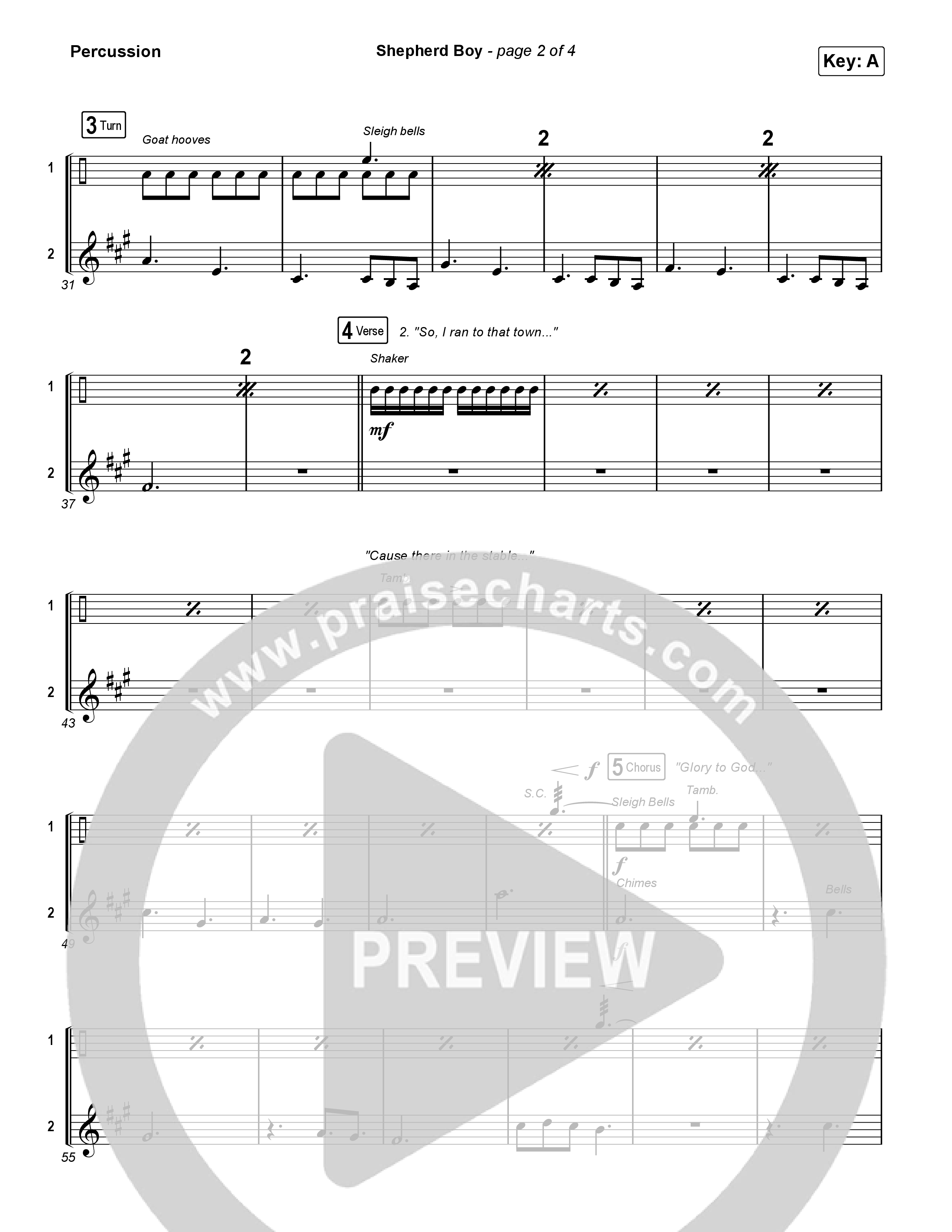 Shepherd Boy (Choral Anthem SATB) Percussion (Phil Wickham / Arr. Luke Gambill)