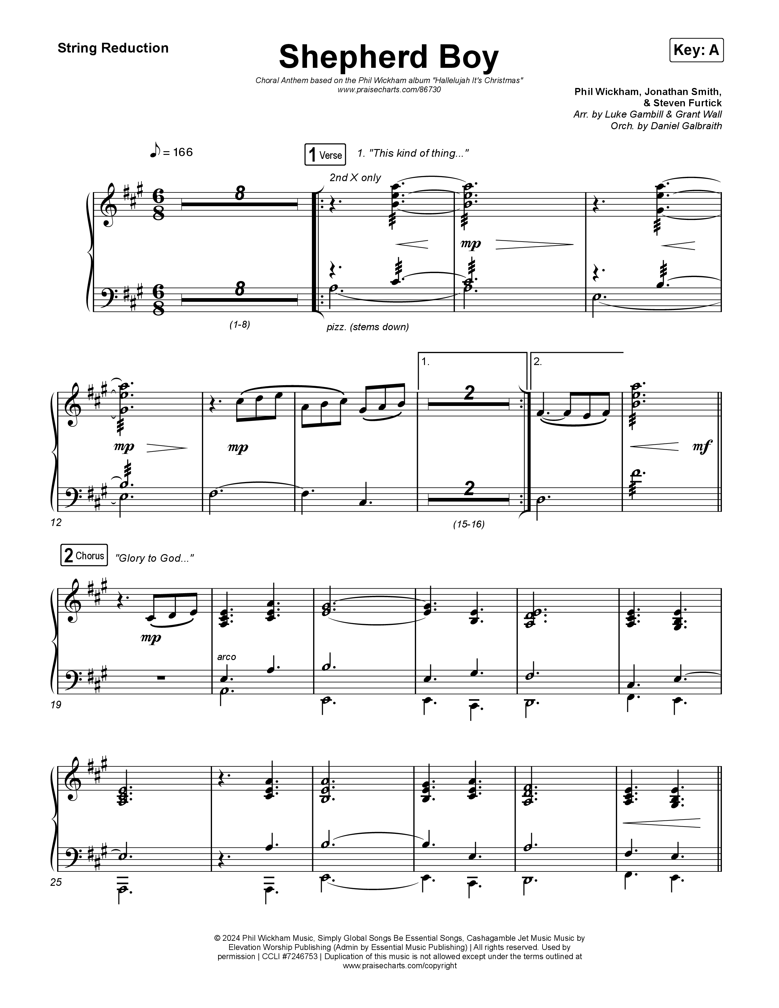 Shepherd Boy (Choral Anthem SATB) String Reduction (Phil Wickham / Arr. Luke Gambill)