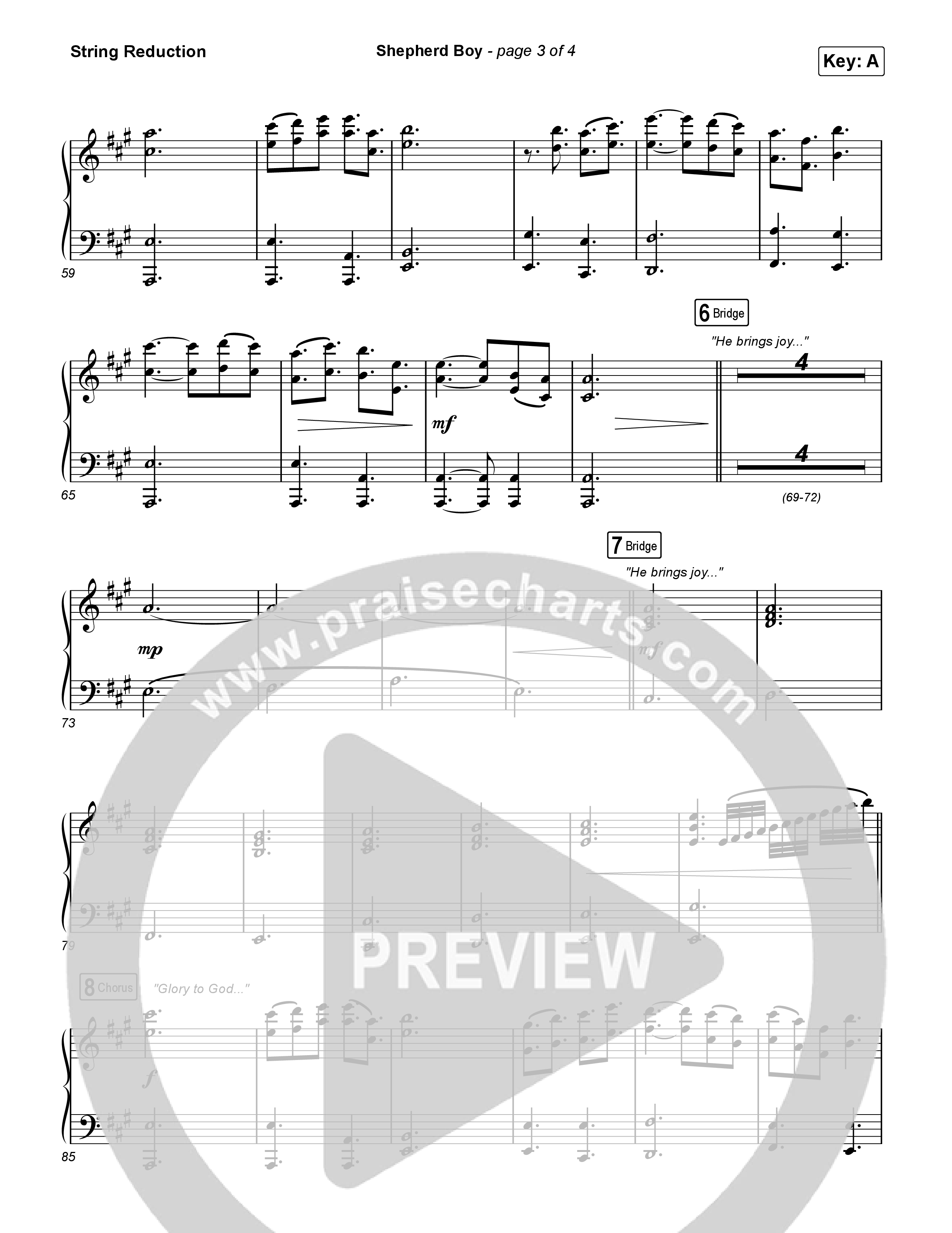 Shepherd Boy (Choral Anthem SATB) String Reduction (Phil Wickham / Arr. Luke Gambill)