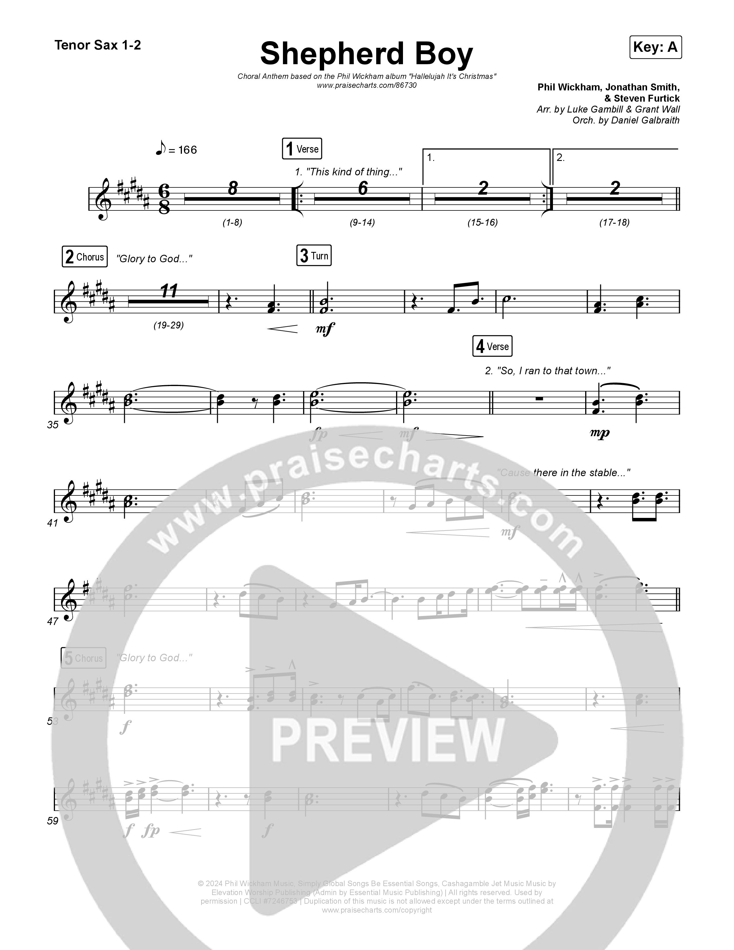 Shepherd Boy (Choral Anthem SATB) Sax Pack (Phil Wickham / Arr. Luke Gambill)