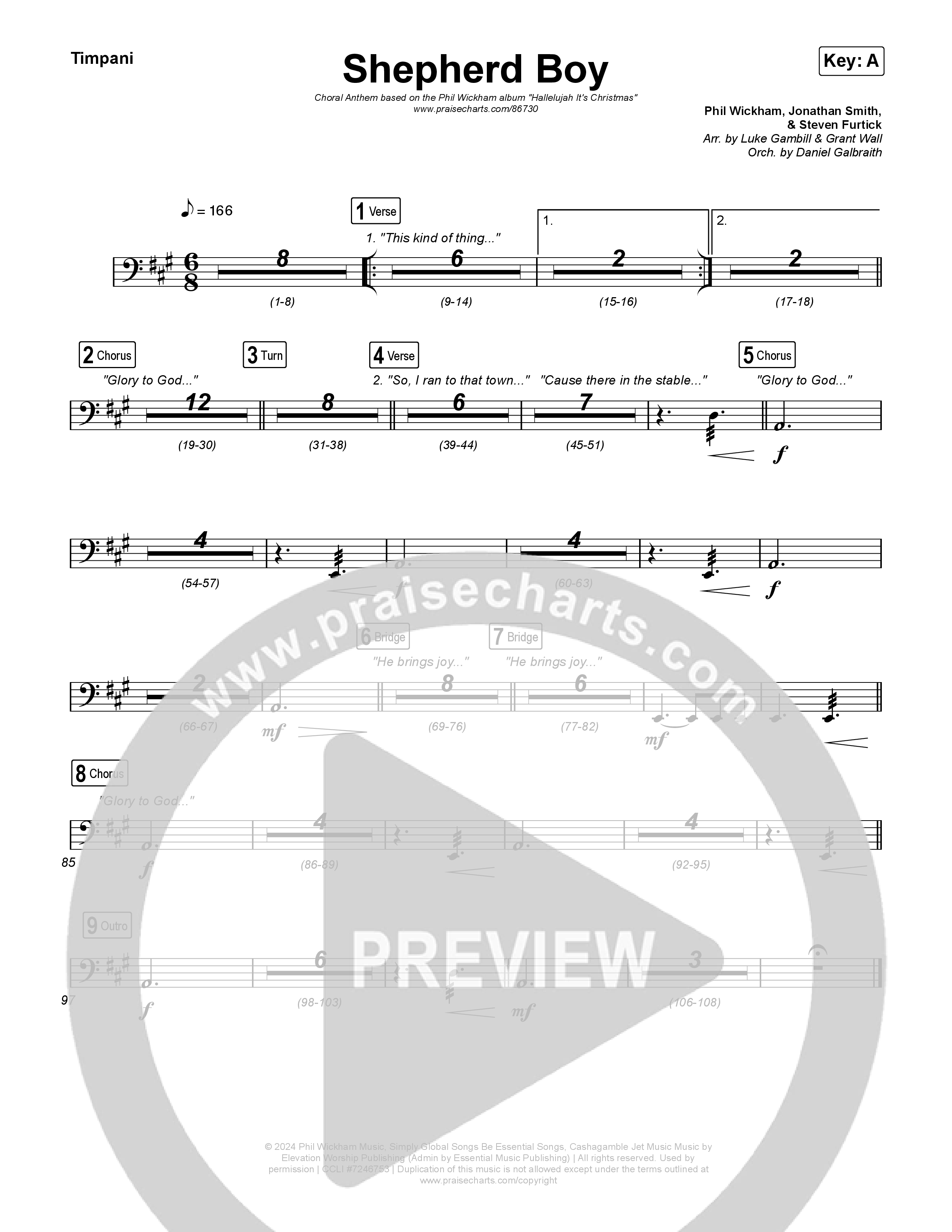 Shepherd Boy (Choral Anthem SATB) Timpani (Phil Wickham / Arr. Luke Gambill)