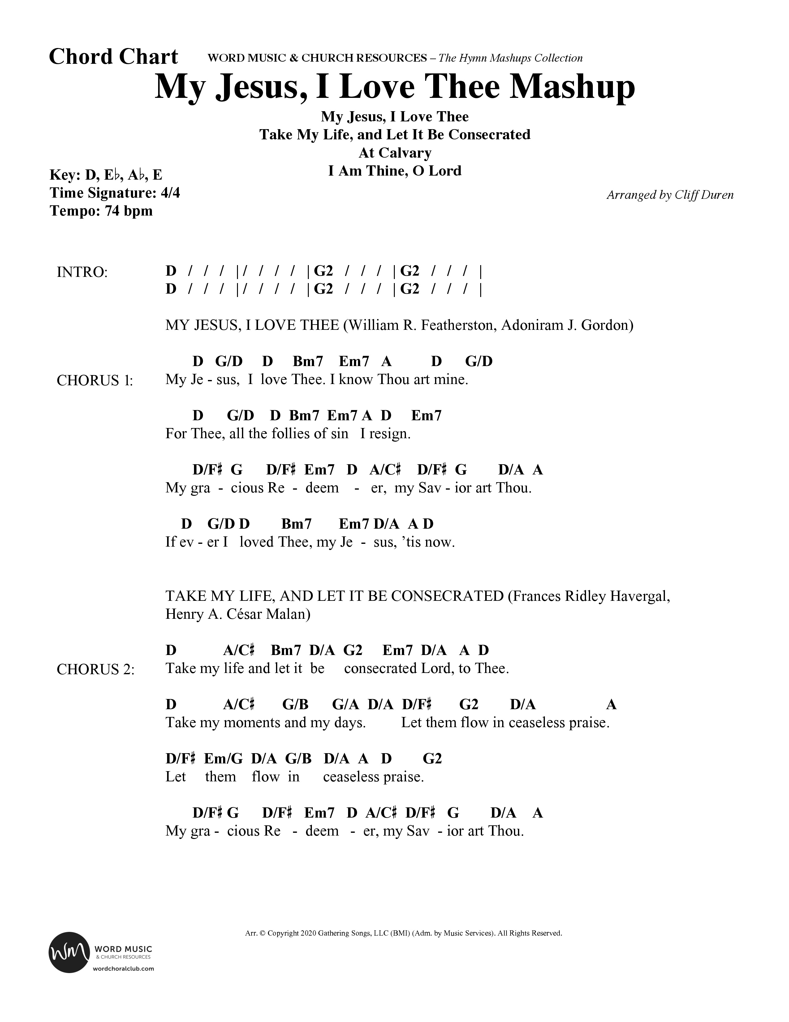 The Hymn Mashups Collection (9 Song Choral Collection) Song 4 (Lead & Chords) (Word Music Choral / Arr. Cliff Duren)