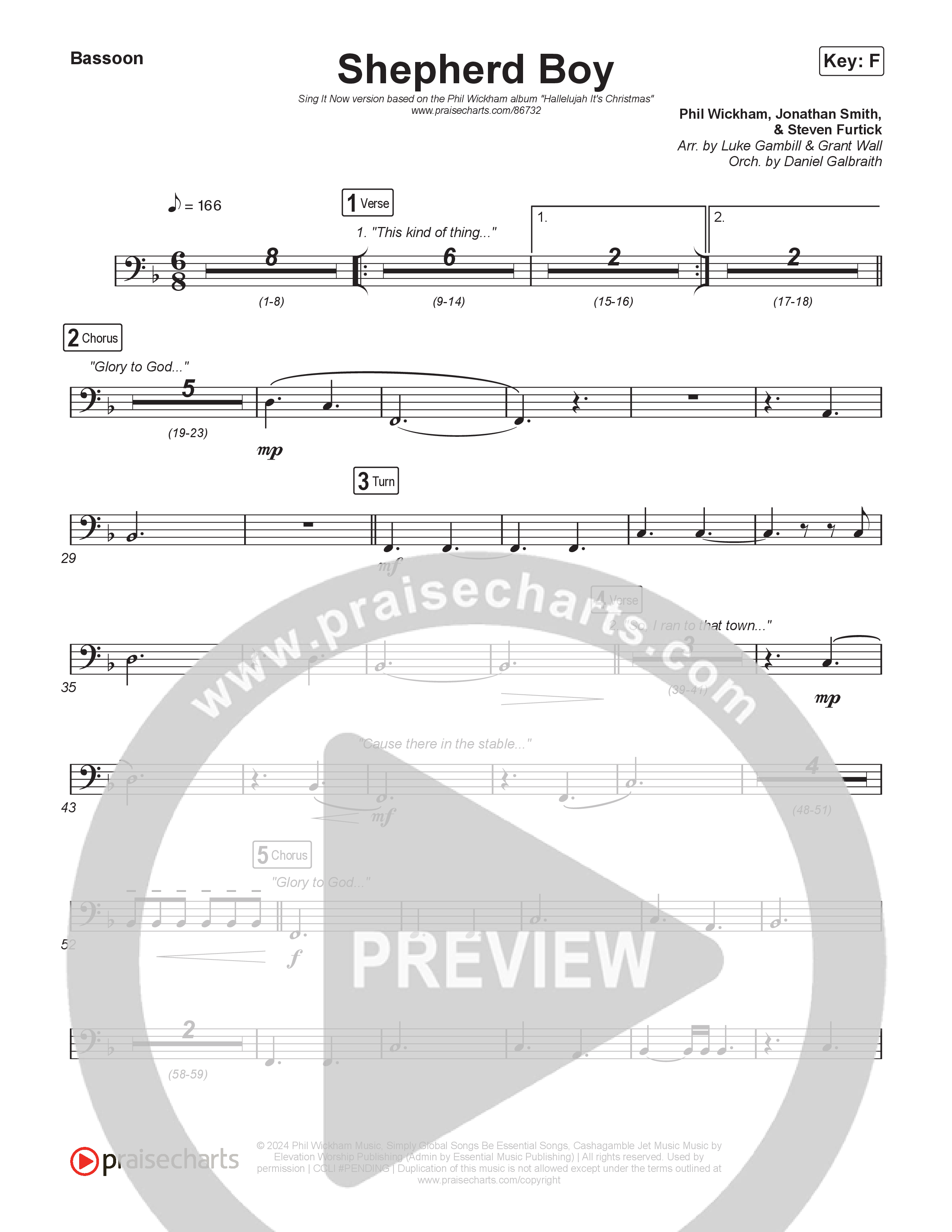 Shepherd Boy (Sing It Now) Bassoon (Phil Wickham / Arr. Luke Gambill)