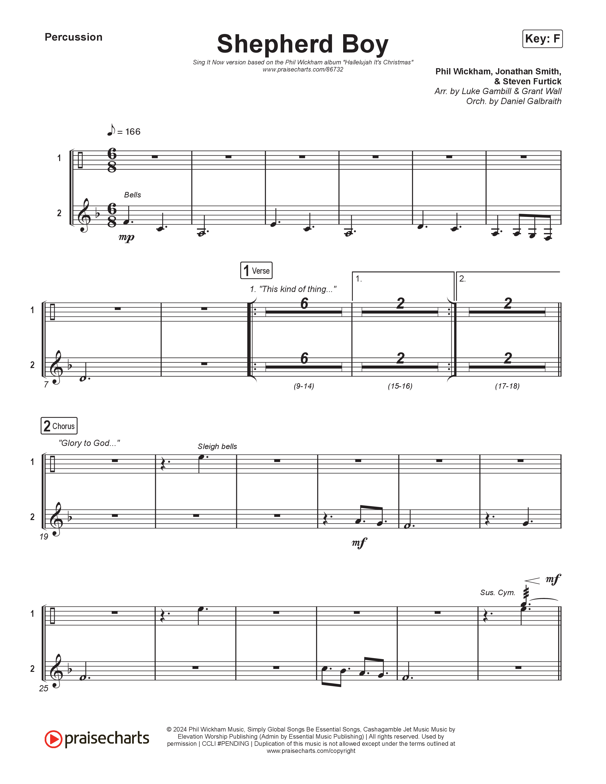 Shepherd Boy (Sing It Now) Percussion (Phil Wickham / Arr. Luke Gambill)