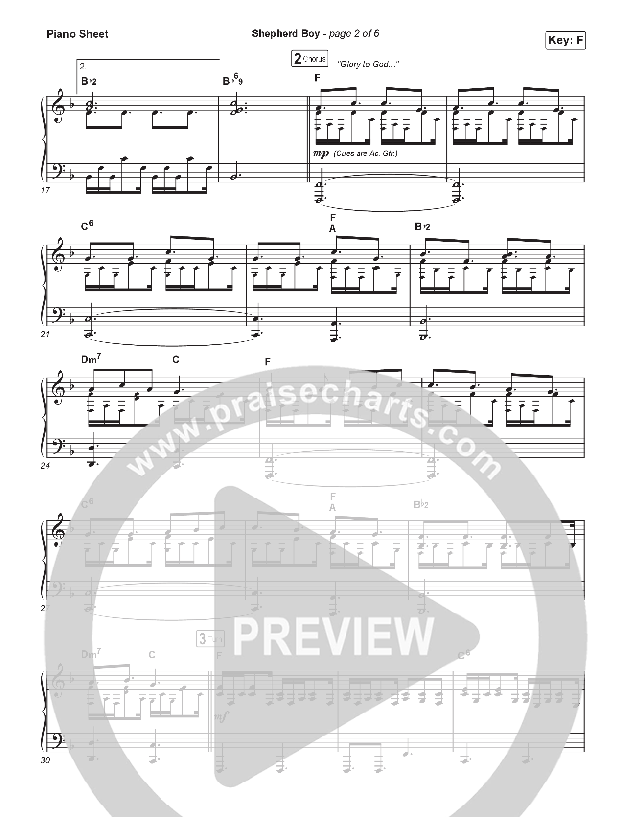 Shepherd Boy (Sing It Now) Piano Sheet (Phil Wickham / Arr. Luke Gambill)