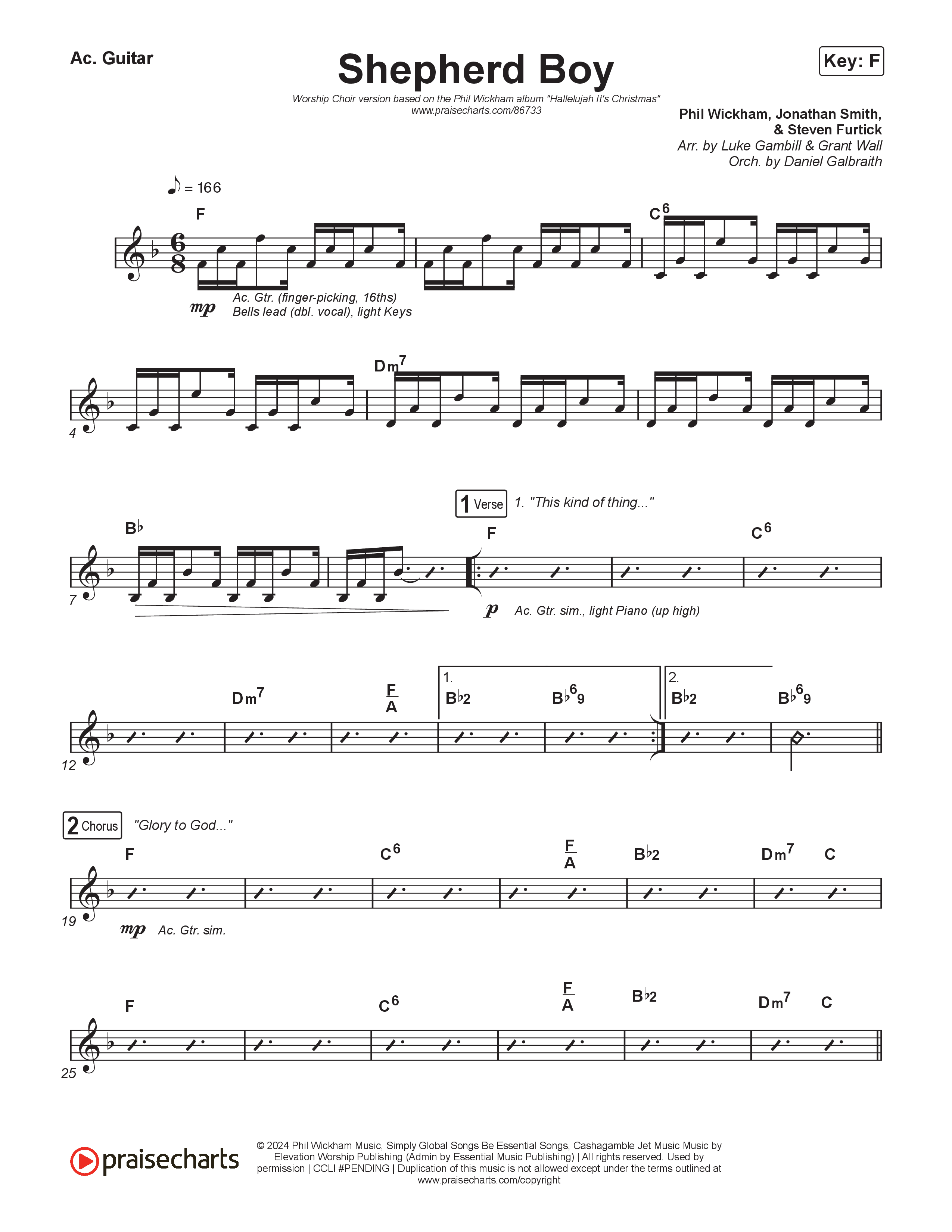 Shepherd Boy (Worship Choir/SAB) Acoustic Guitar (Phil Wickham / Arr. Luke Gambill)