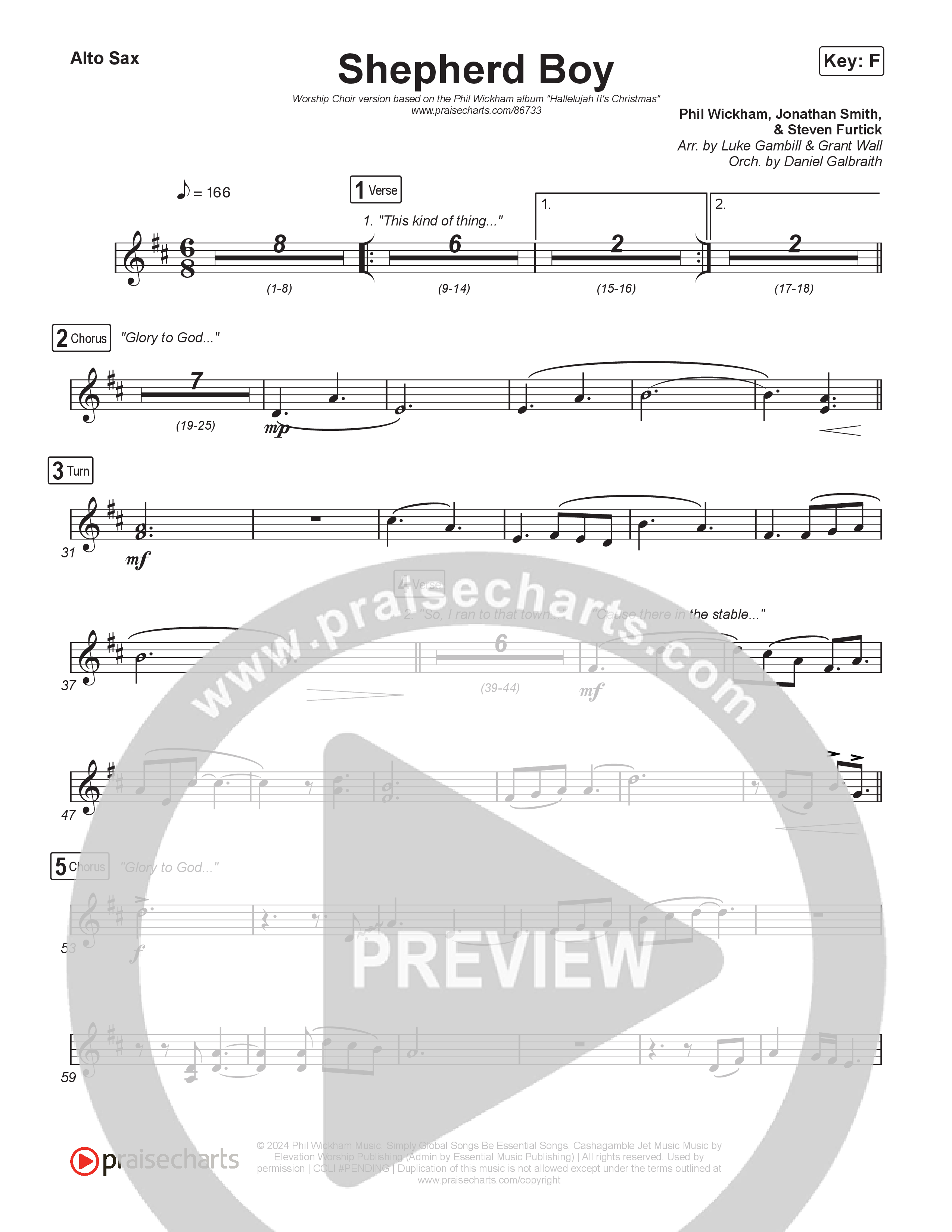 Shepherd Boy (Worship Choir/SAB) Alto Sax (Phil Wickham / Arr. Luke Gambill)