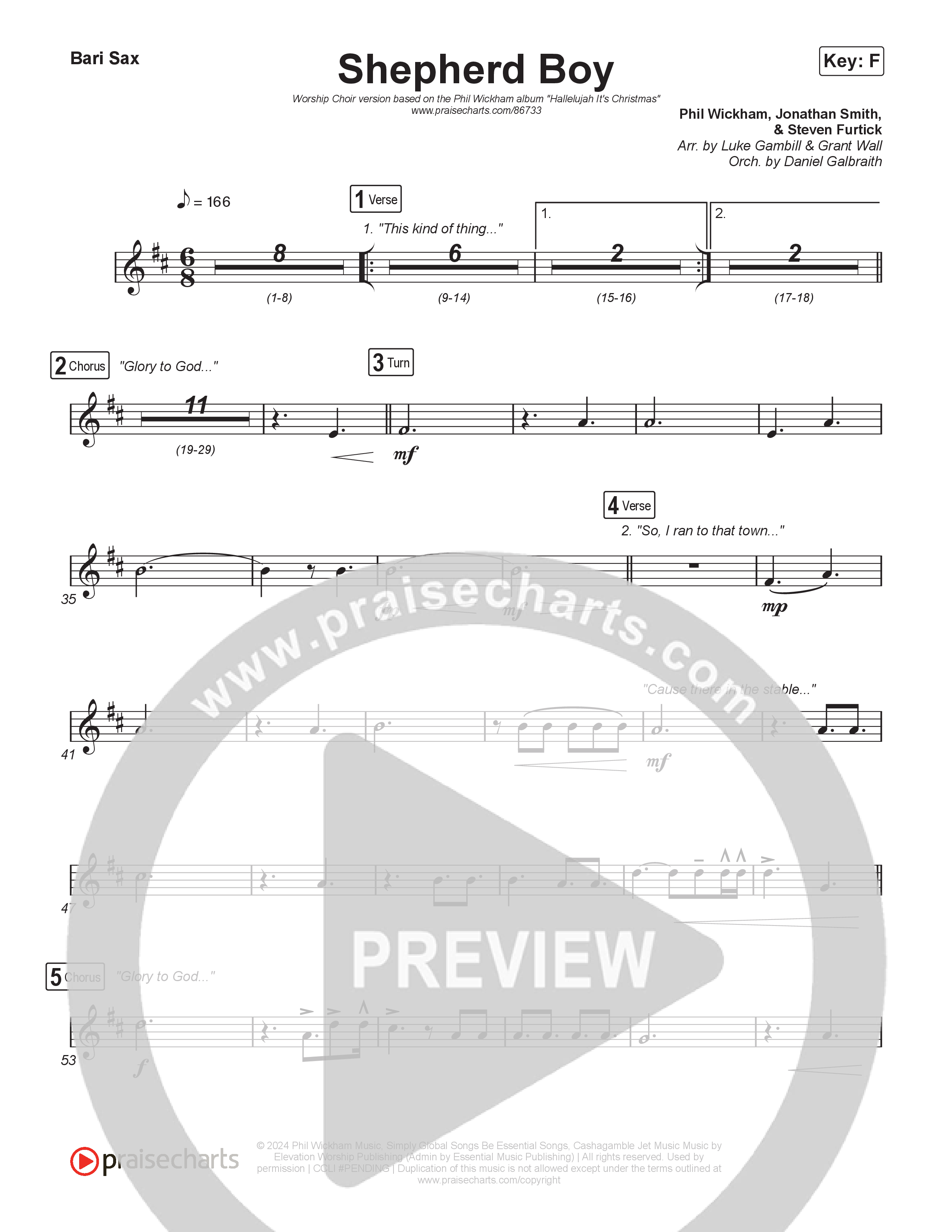 Shepherd Boy (Worship Choir/SAB) Bari Sax (Phil Wickham / Arr. Luke Gambill)